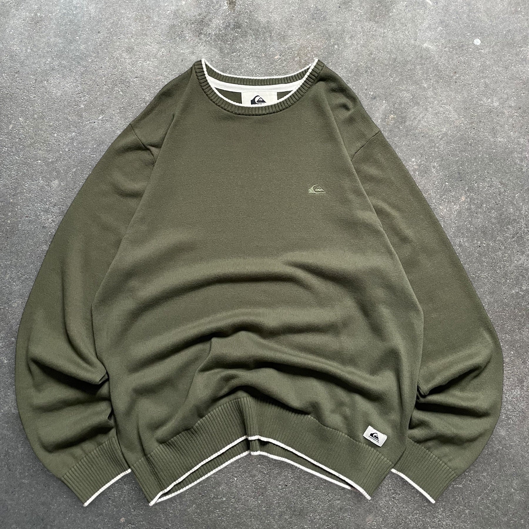 Quiksilver knit jumper, green jumper, surf wear