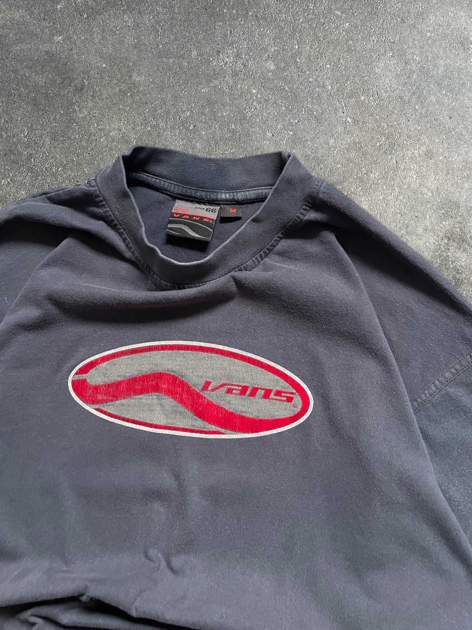 00's Vans Long-sleeve Tee Navy/White (M)