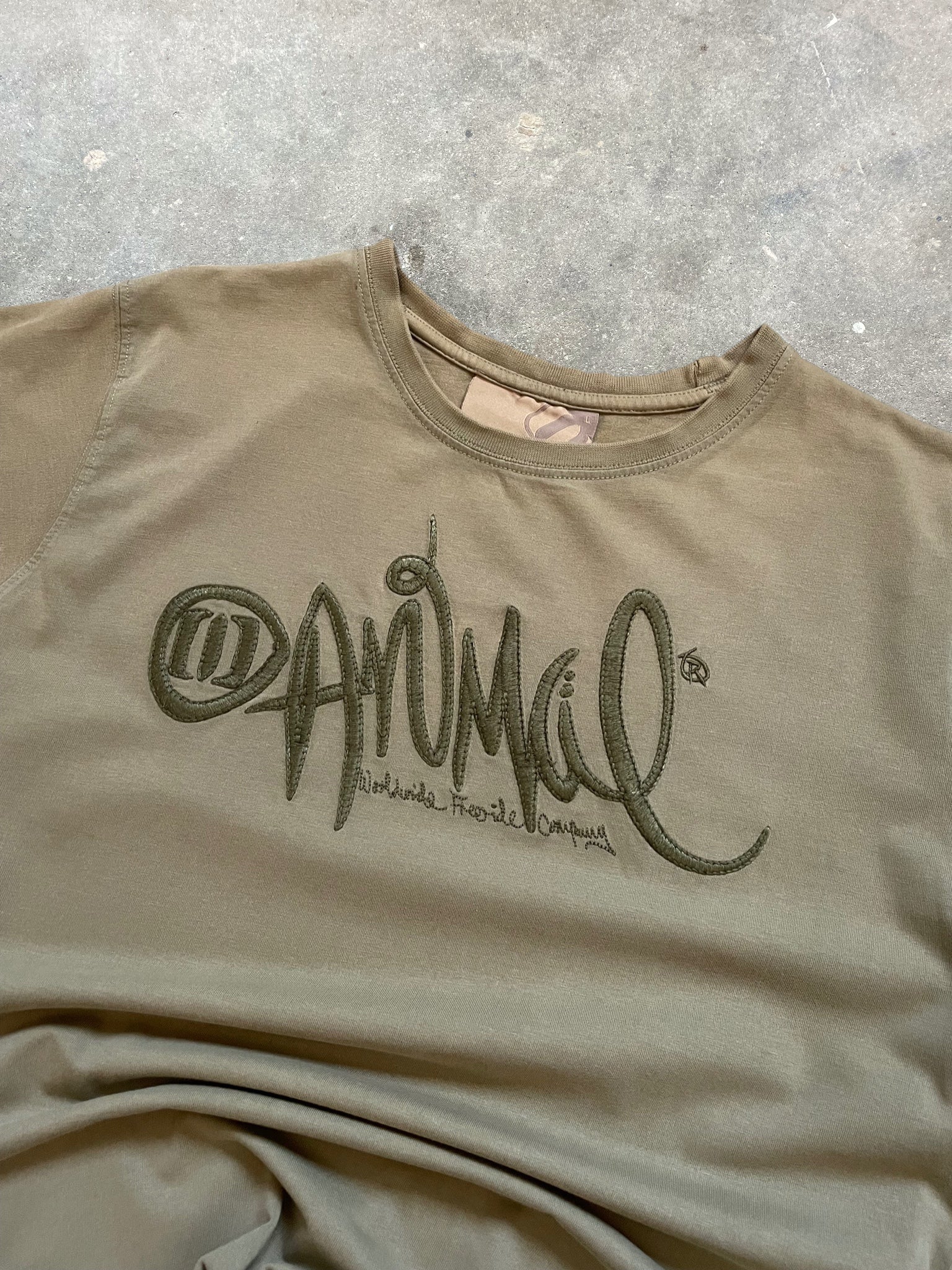 2000's Animal T-shirt Beige (L)