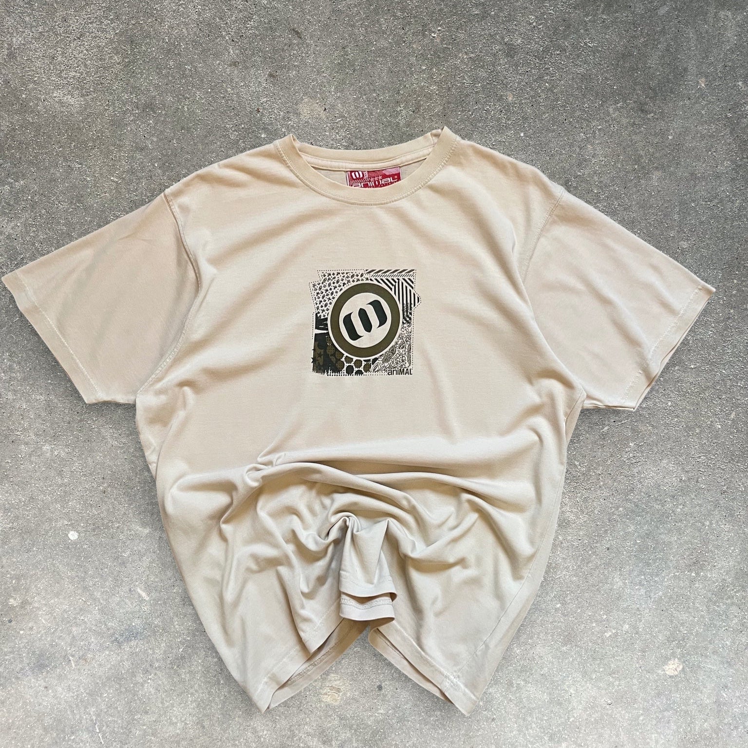 2000's Animal T-shirt Beige (M)