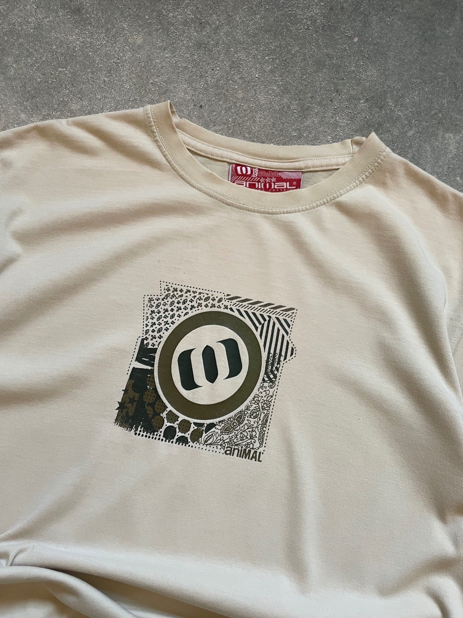 2000's Animal T-shirt Beige (M)
