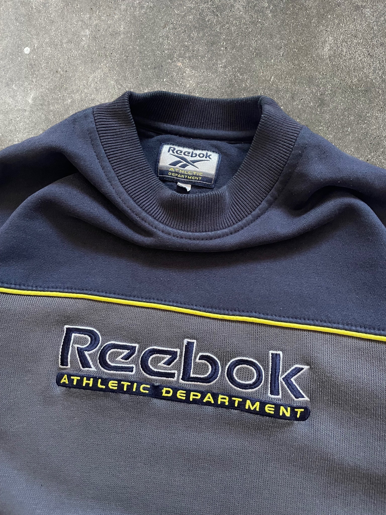 90's Reebok Sweatshirt Grey/Navy (M)
