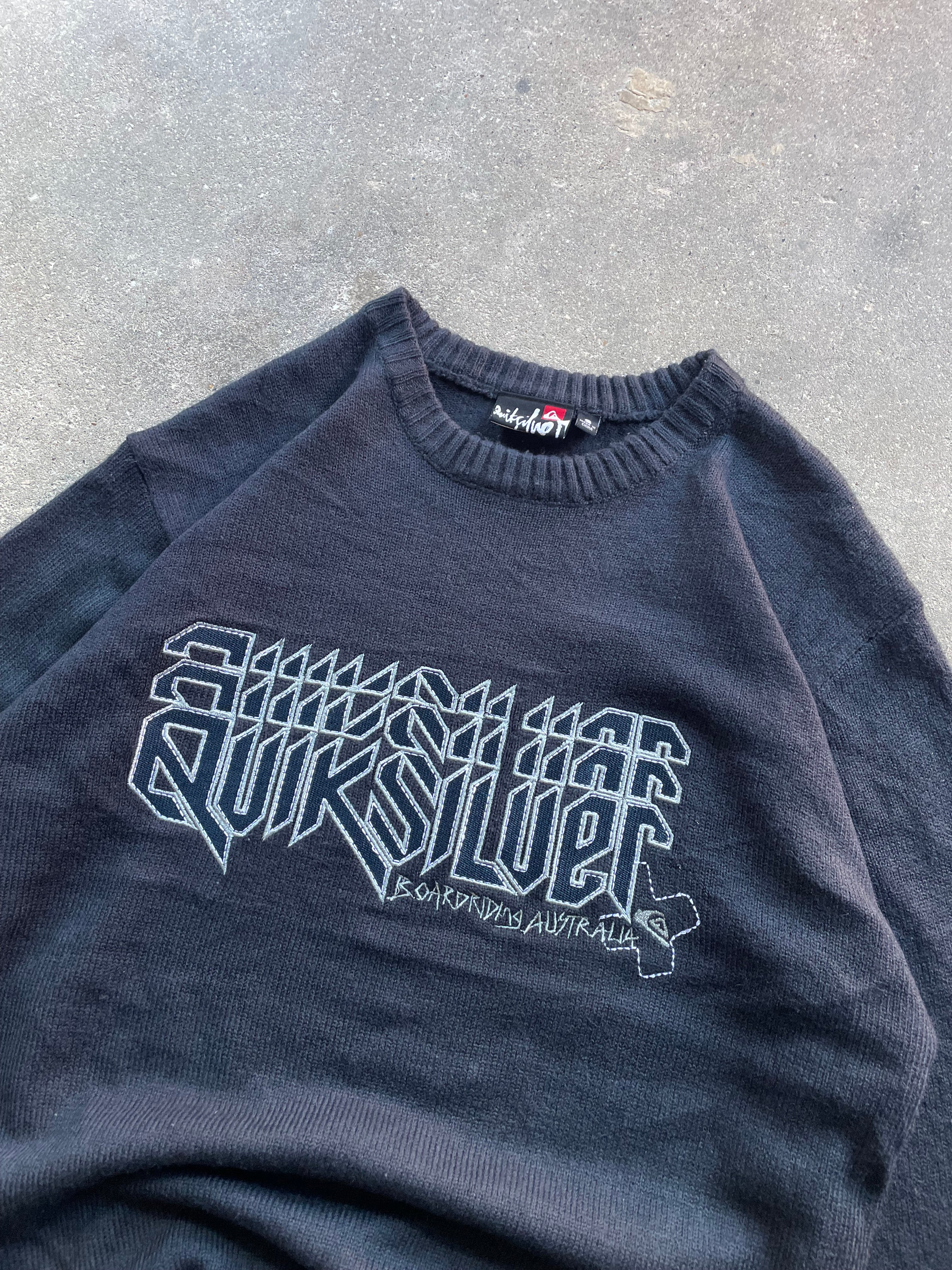 2000's Quiksilver Knit Jumper Black (S)