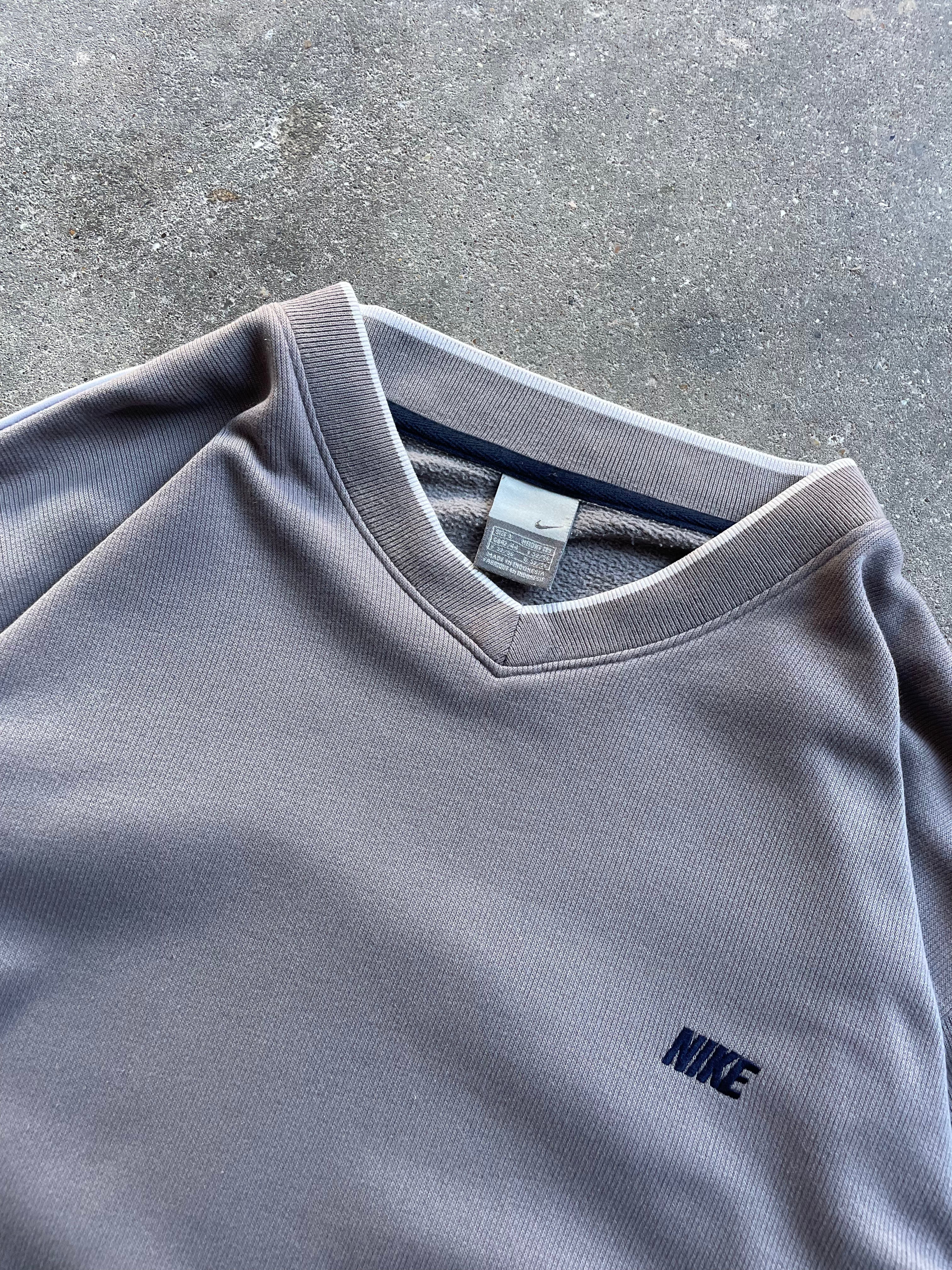 2000's Nike V-Neck Sweatshirt Light Brown (L)