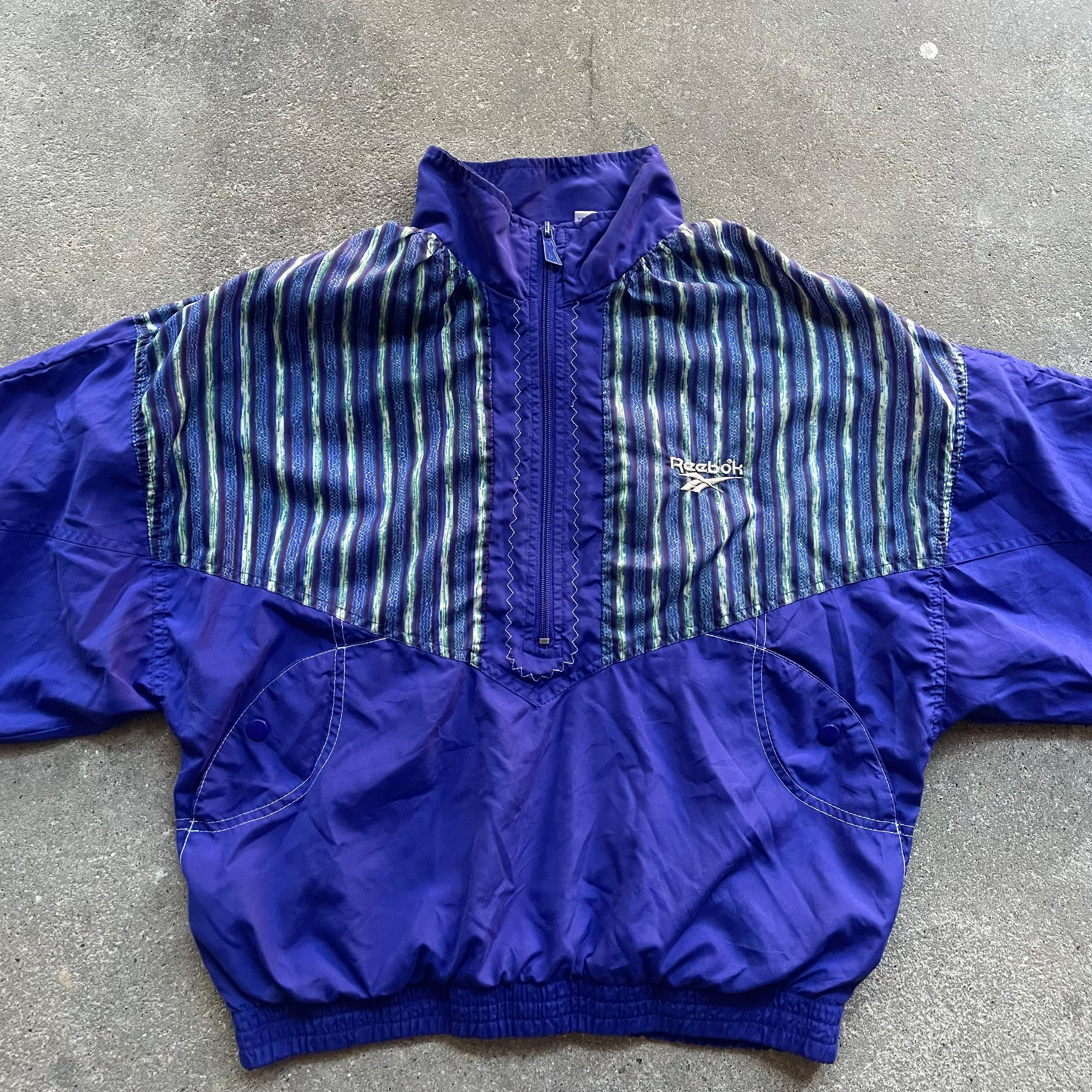 90's Reebok Windbreaker Jacket Purple (M)