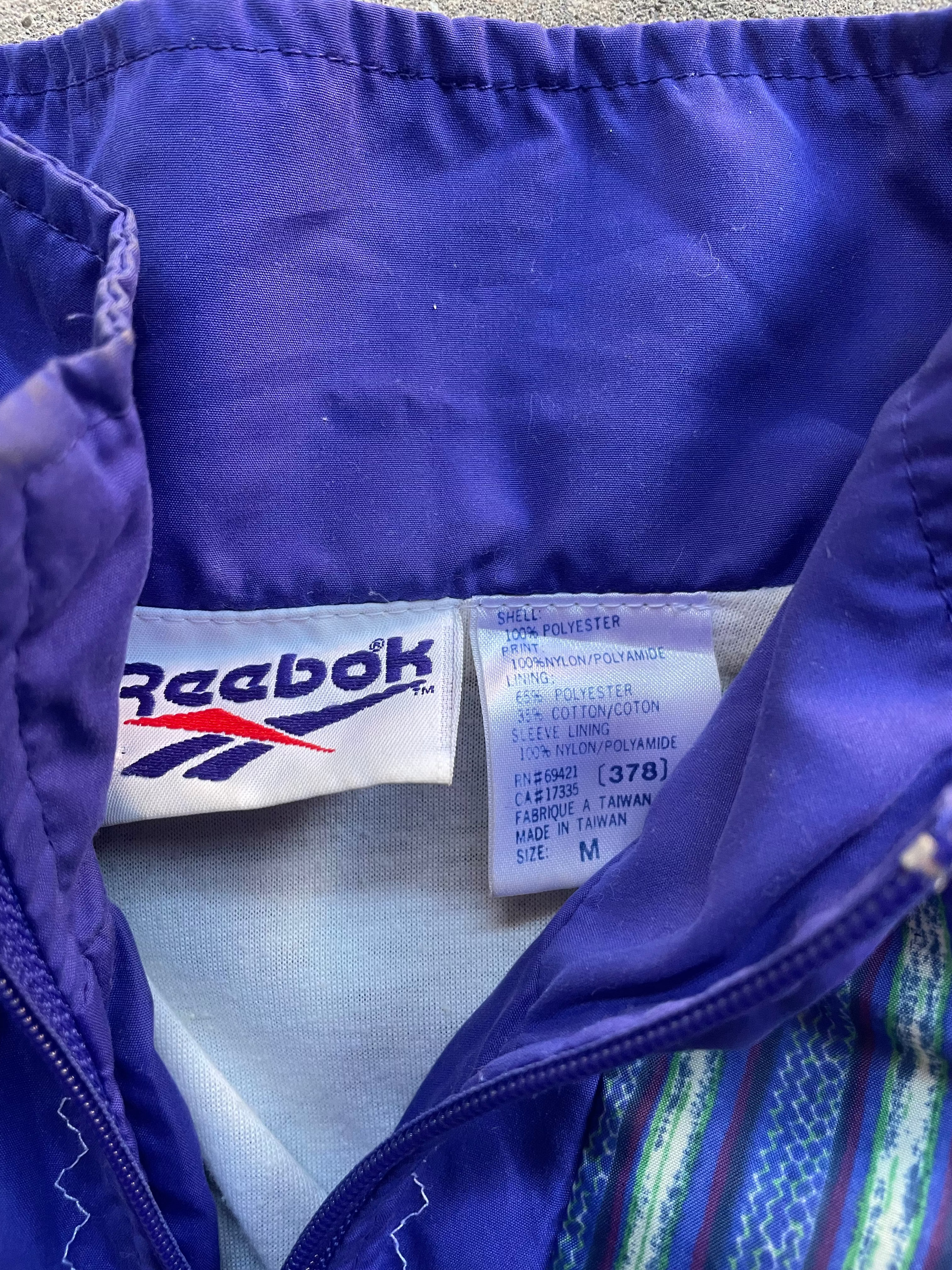 90's Reebok Windbreaker Jacket Purple (M)