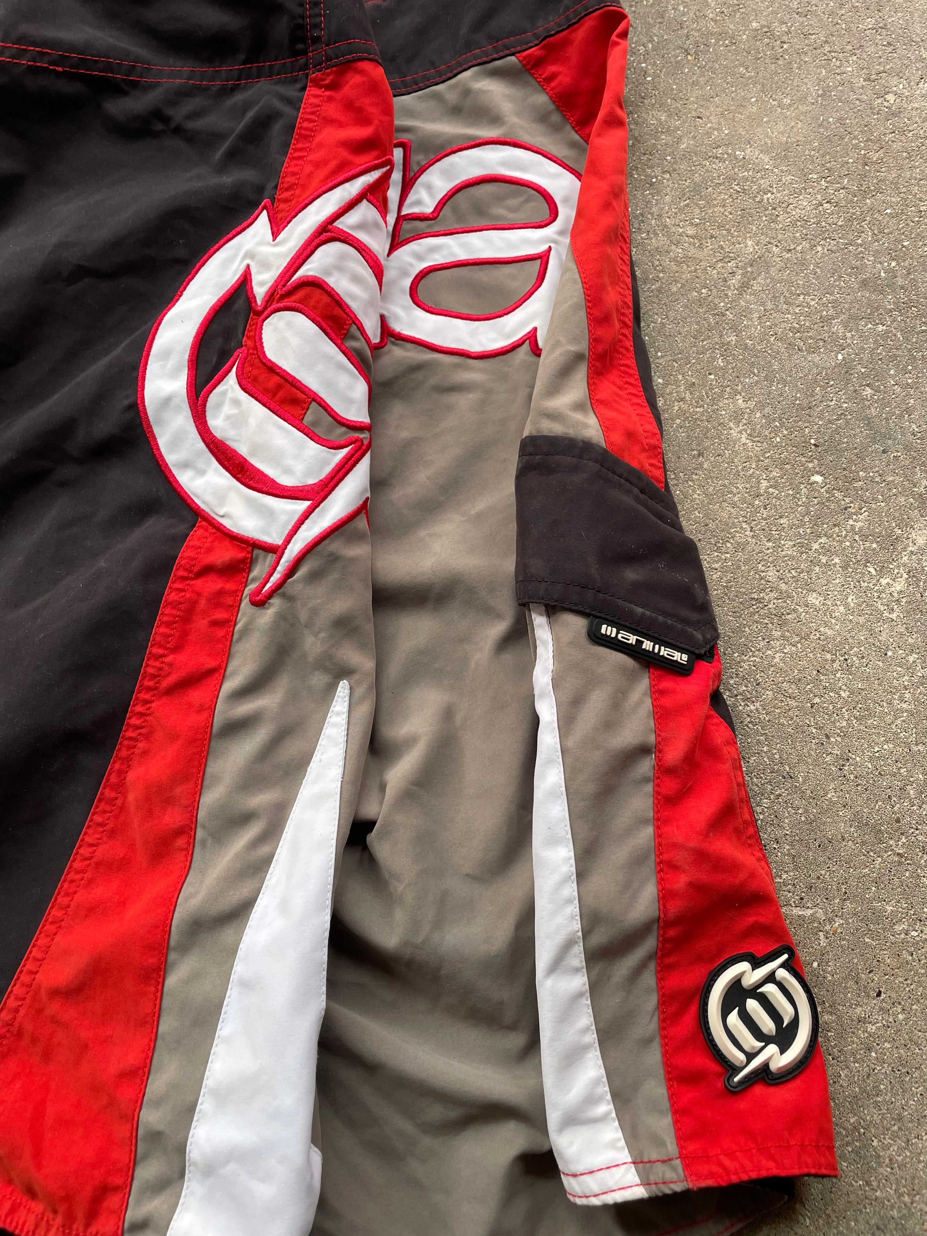 2000's Animal Boardshorts Red/Black (36)