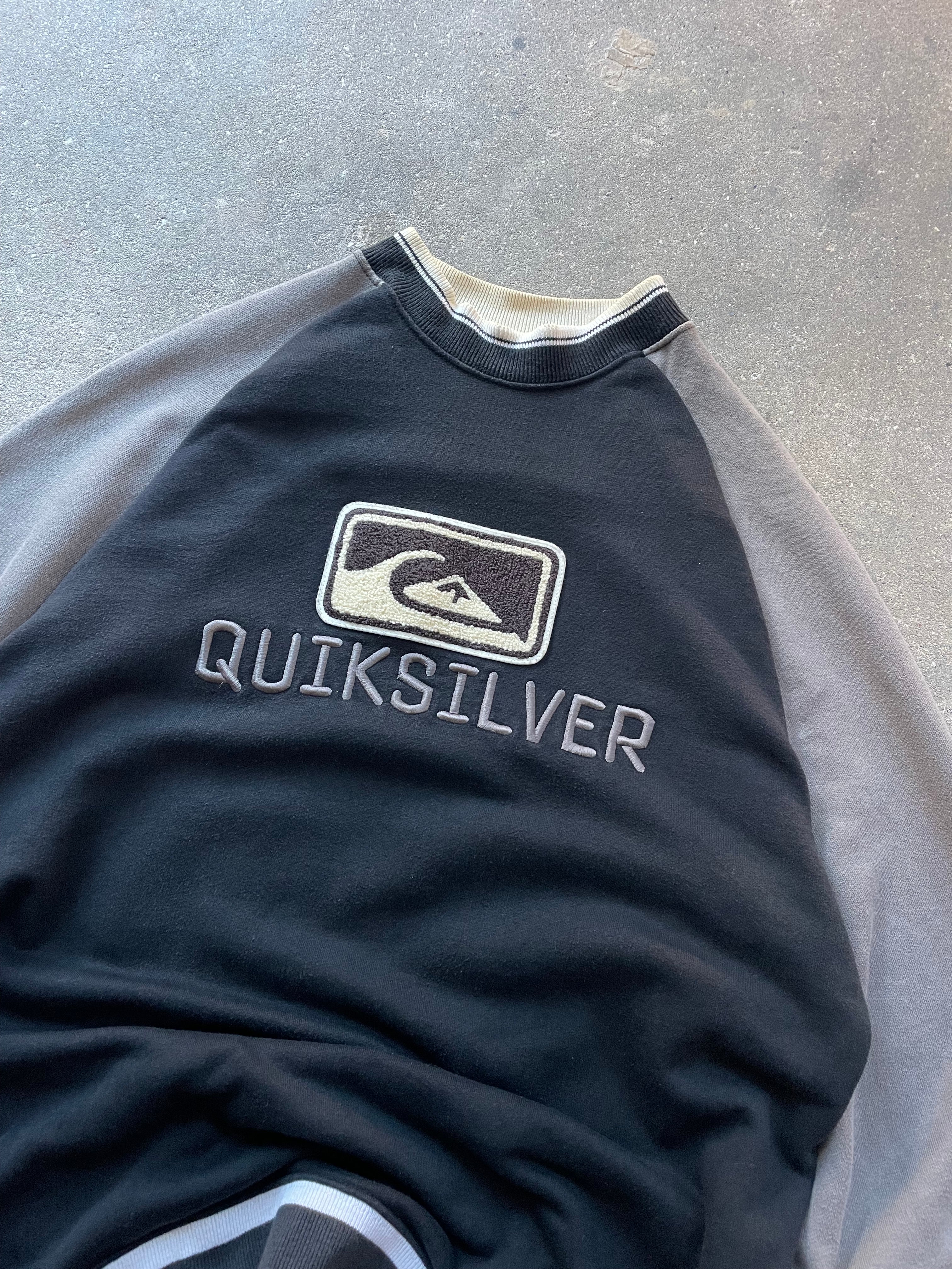 00's Quiksilver Sweatshirt Black/Grey (L)