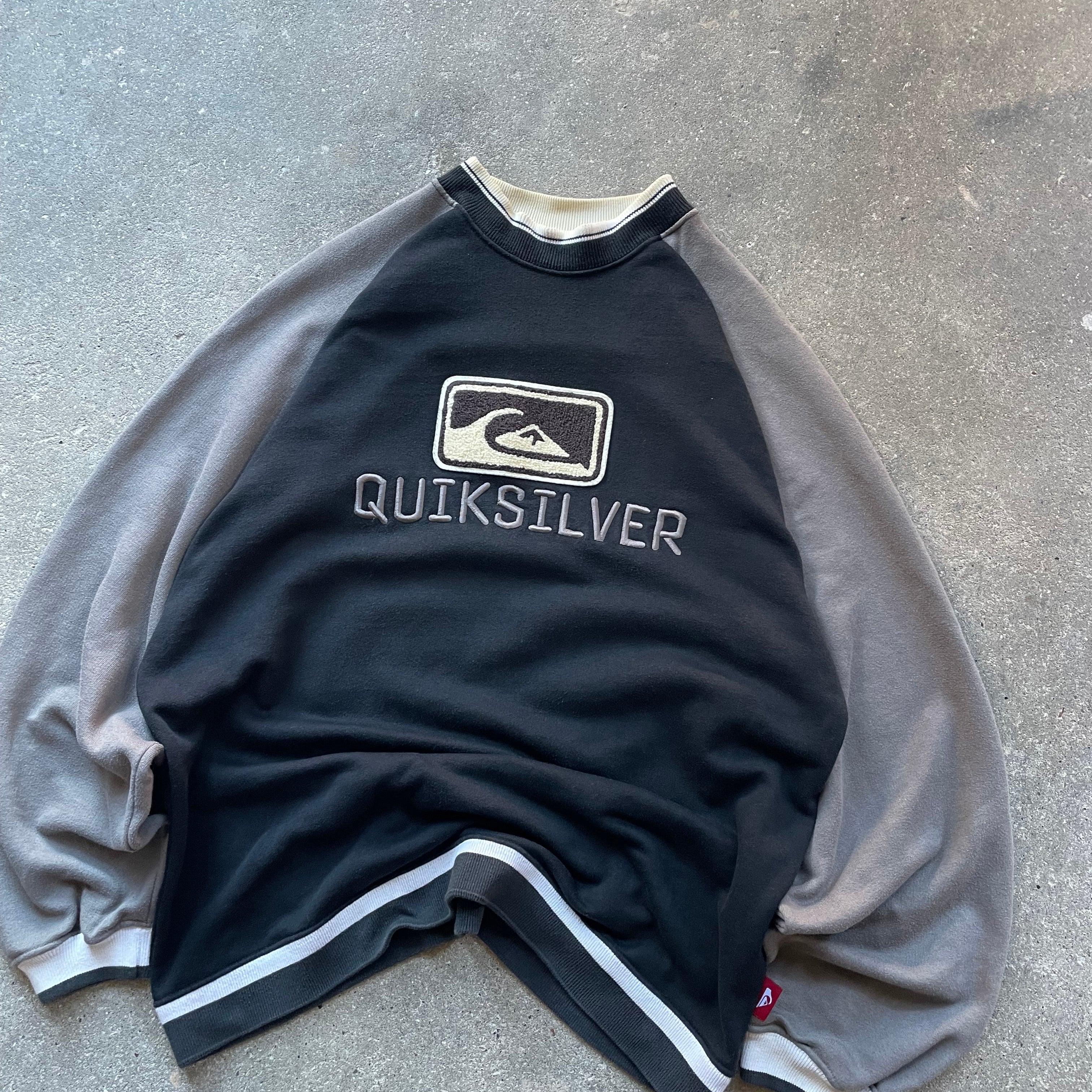 00's Quiksilver Sweatshirt Black/Grey (L)