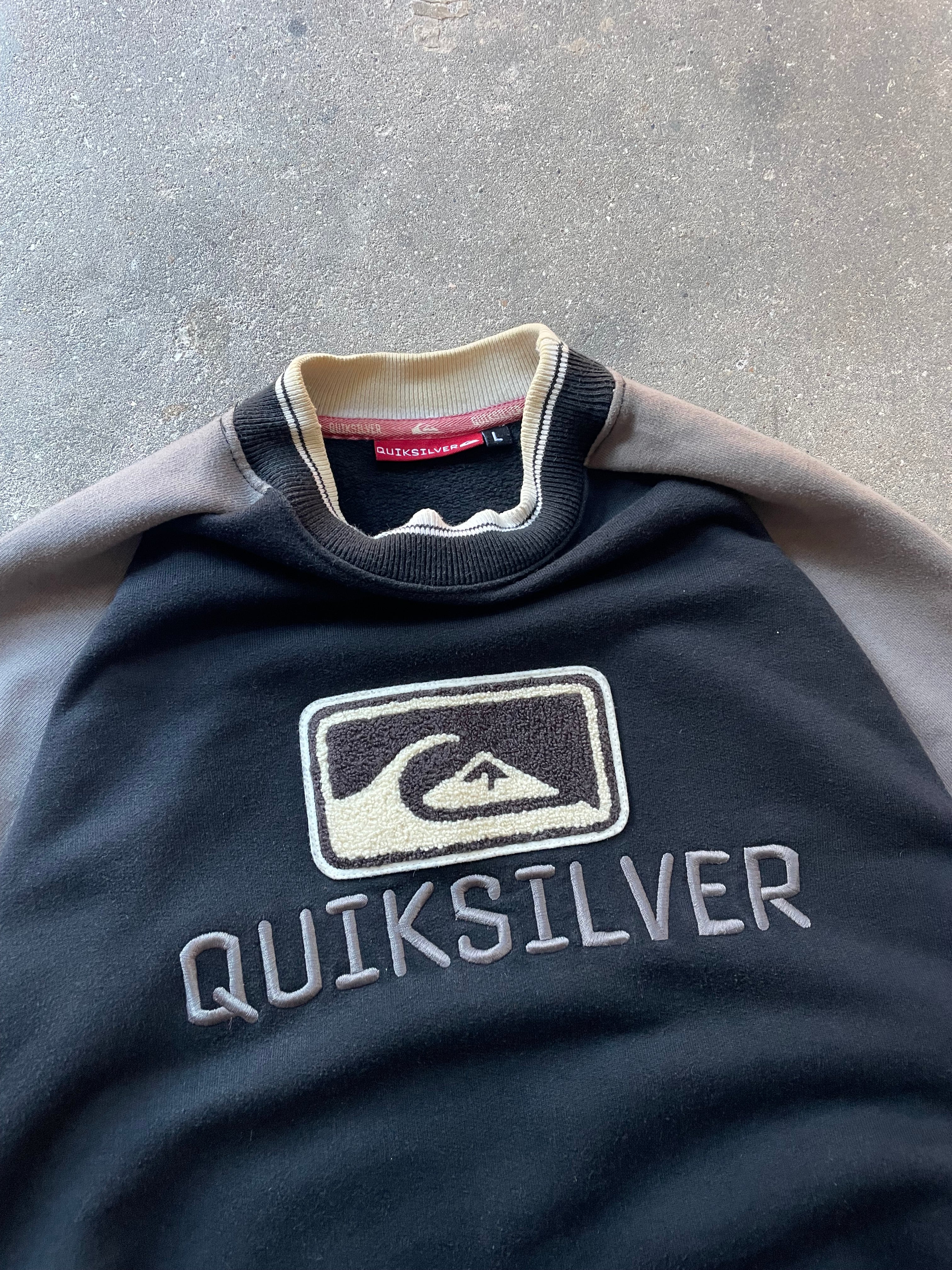 00's Quiksilver Sweatshirt Black/Grey (L)