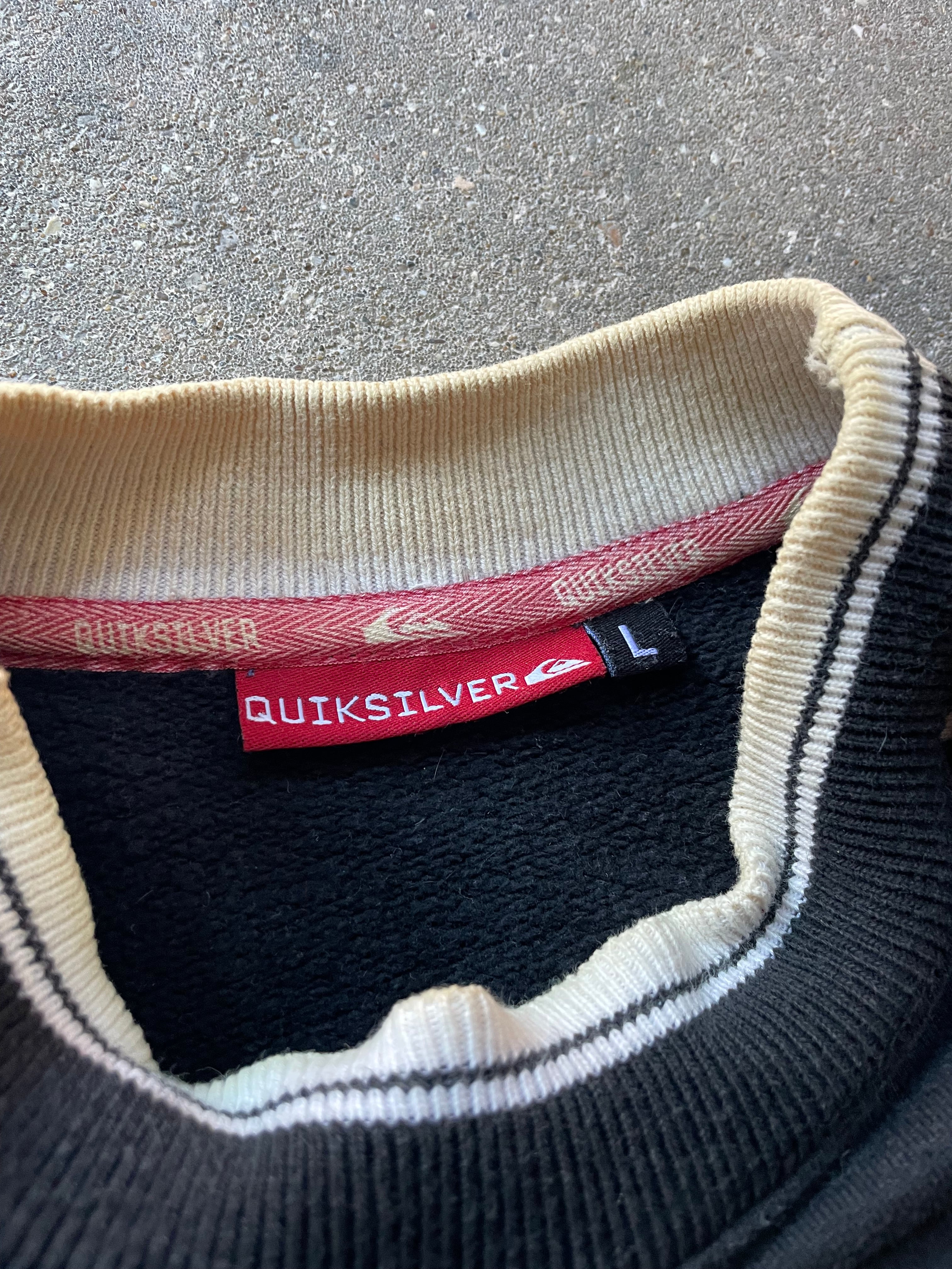 00's Quiksilver Sweatshirt Black/Grey (L)