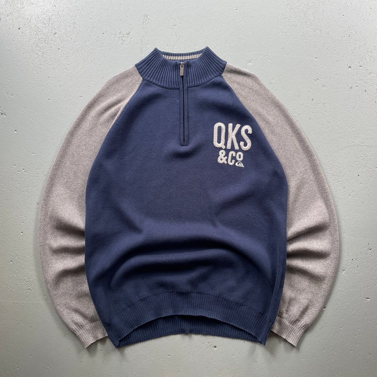 2000's Quiksilver 1/4 Zip Knit Jumper (XL)