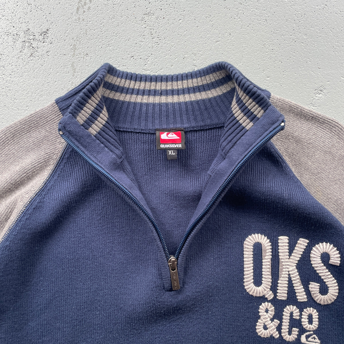 2000's Quiksilver 1/4 Zip Knit Jumper (XL)