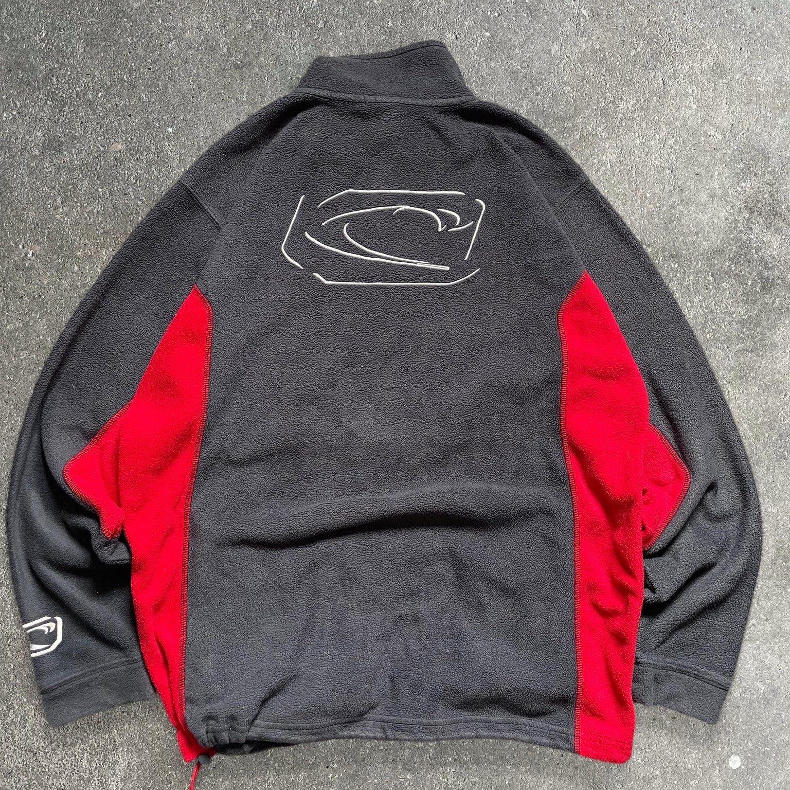 2000's O'Neill 1/4 Zip Fleece Grey/Red (XL)