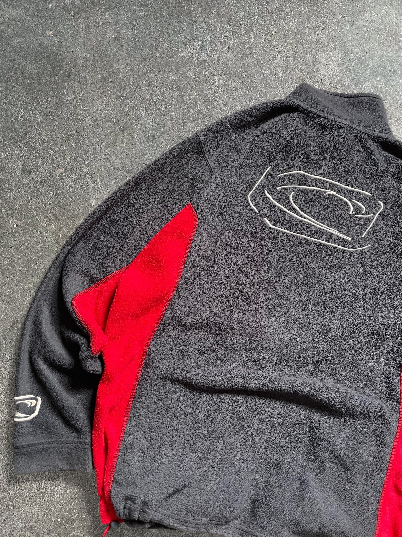 2000's O'Neill 1/4 Zip Fleece Grey/Red (XL)