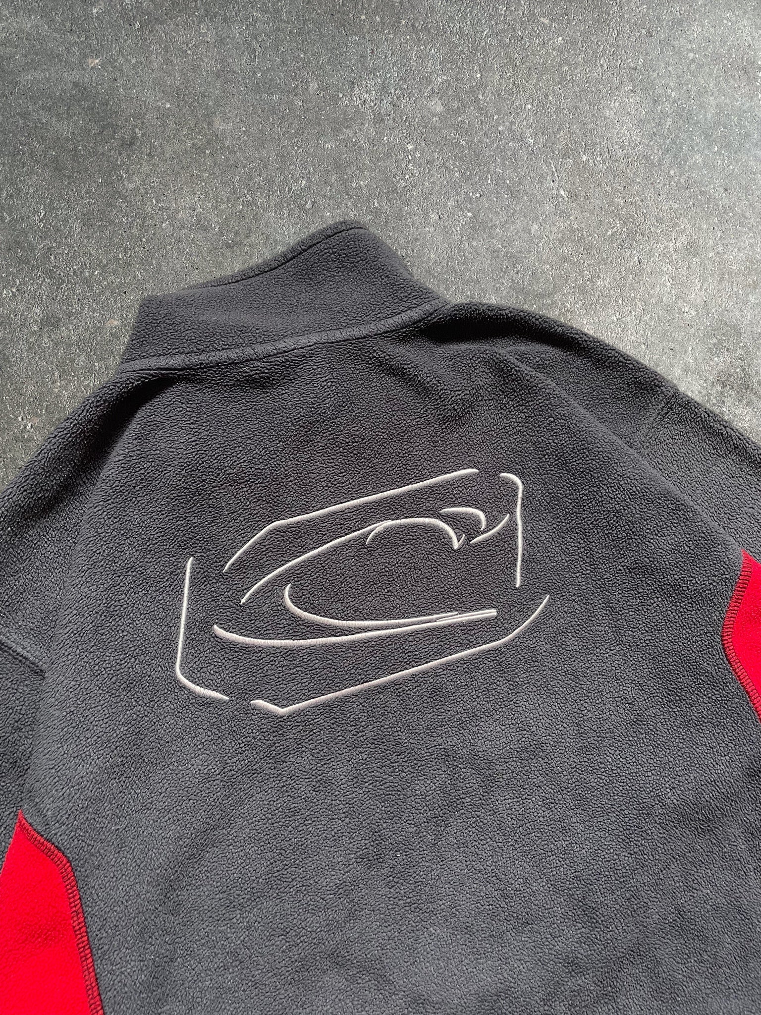 2000's O'Neill 1/4 Zip Fleece Grey/Red (XL)
