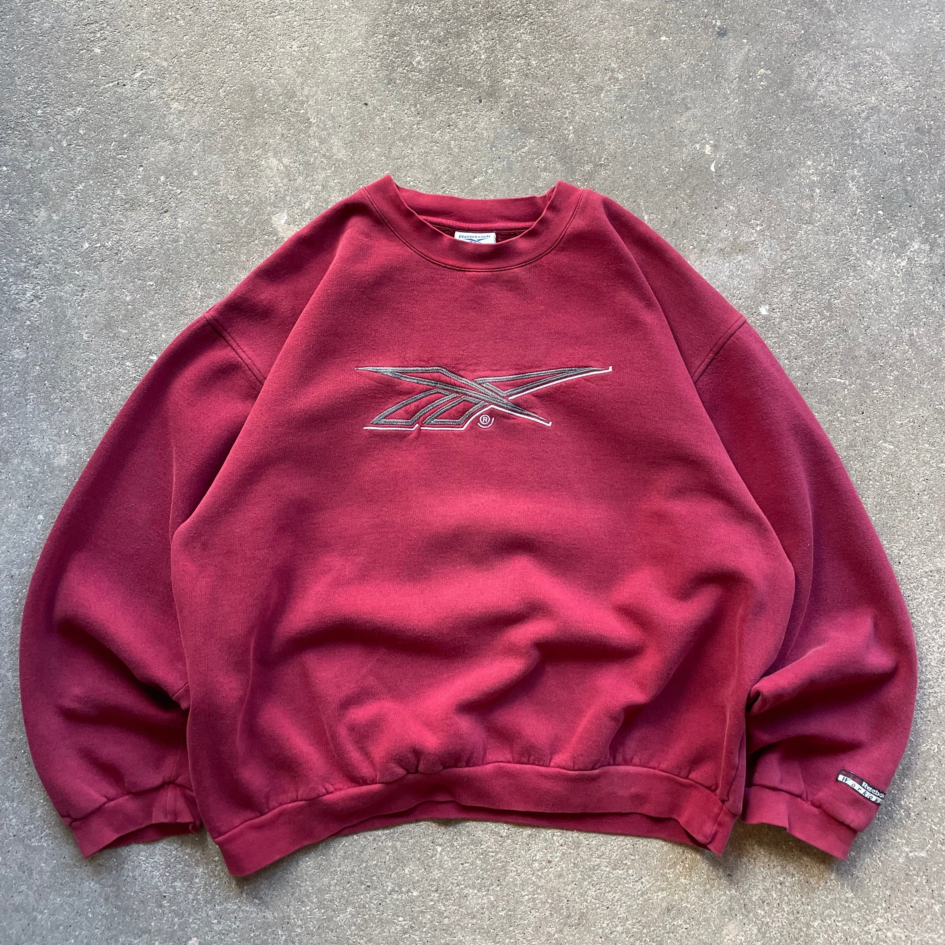 90's Reebok Sweatshirt Burgundy (L)