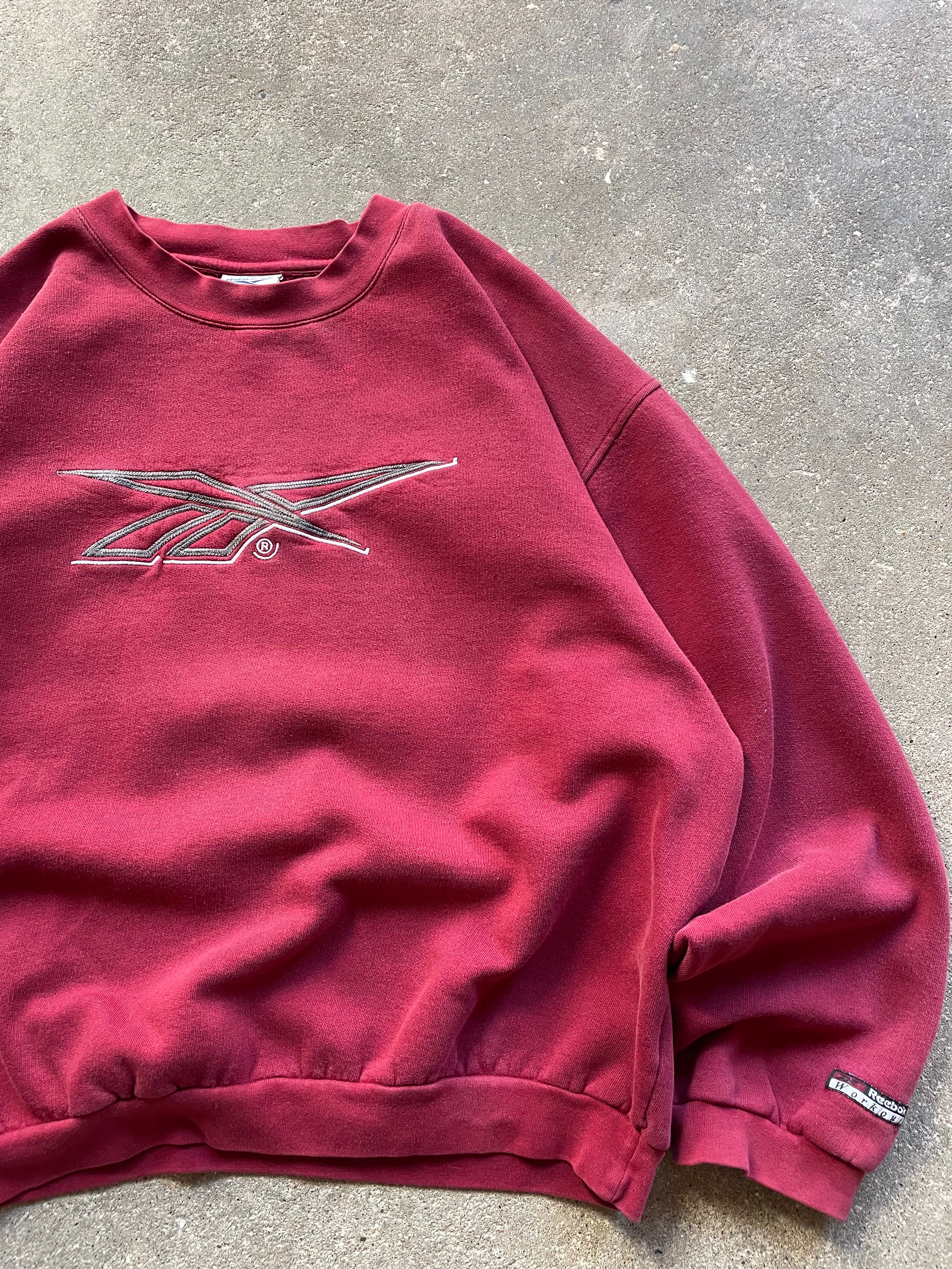 90's Reebok Sweatshirt Burgundy (L)