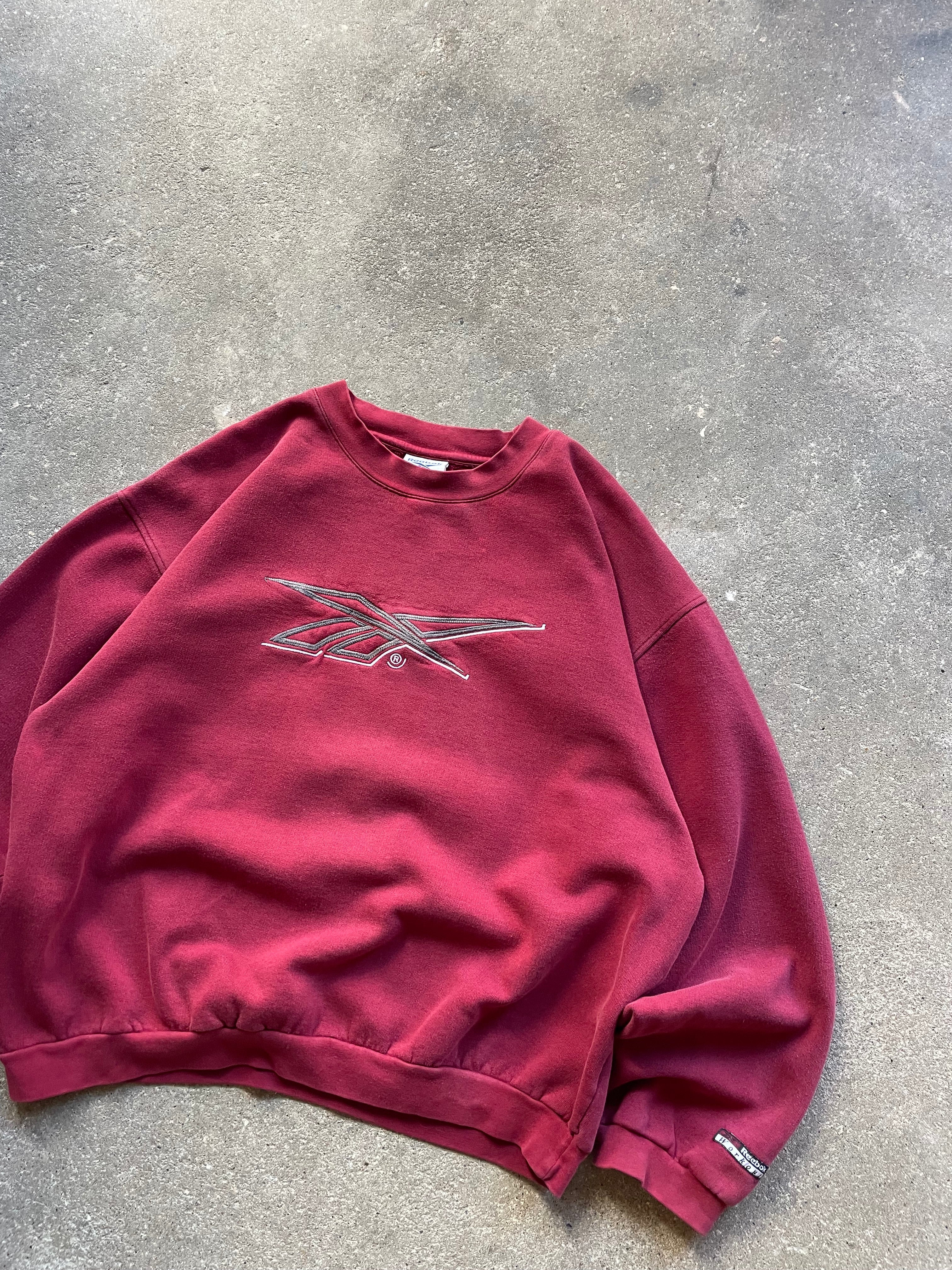 90's Reebok Sweatshirt Burgundy (L)