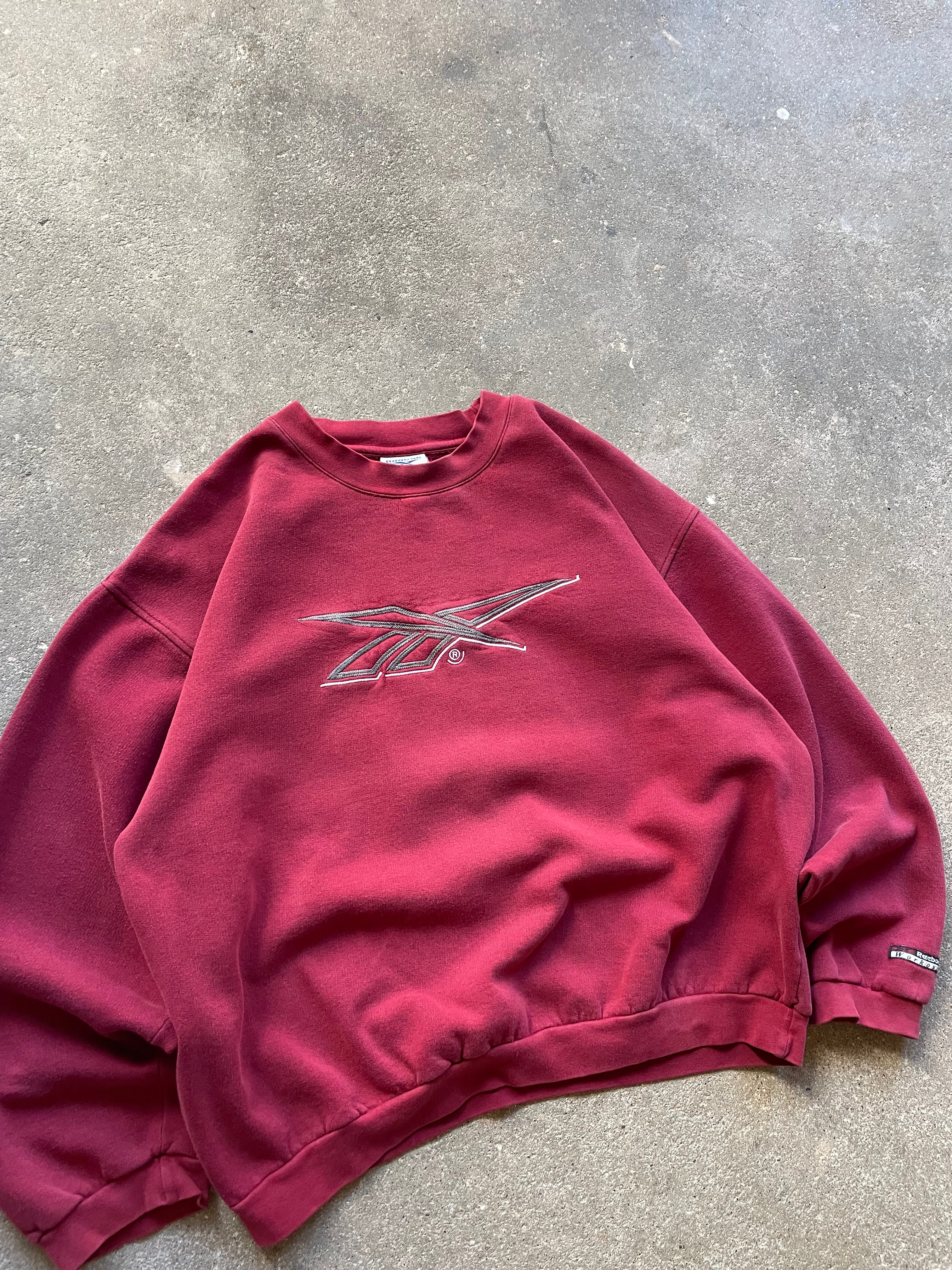 90's Reebok Sweatshirt Burgundy (L)