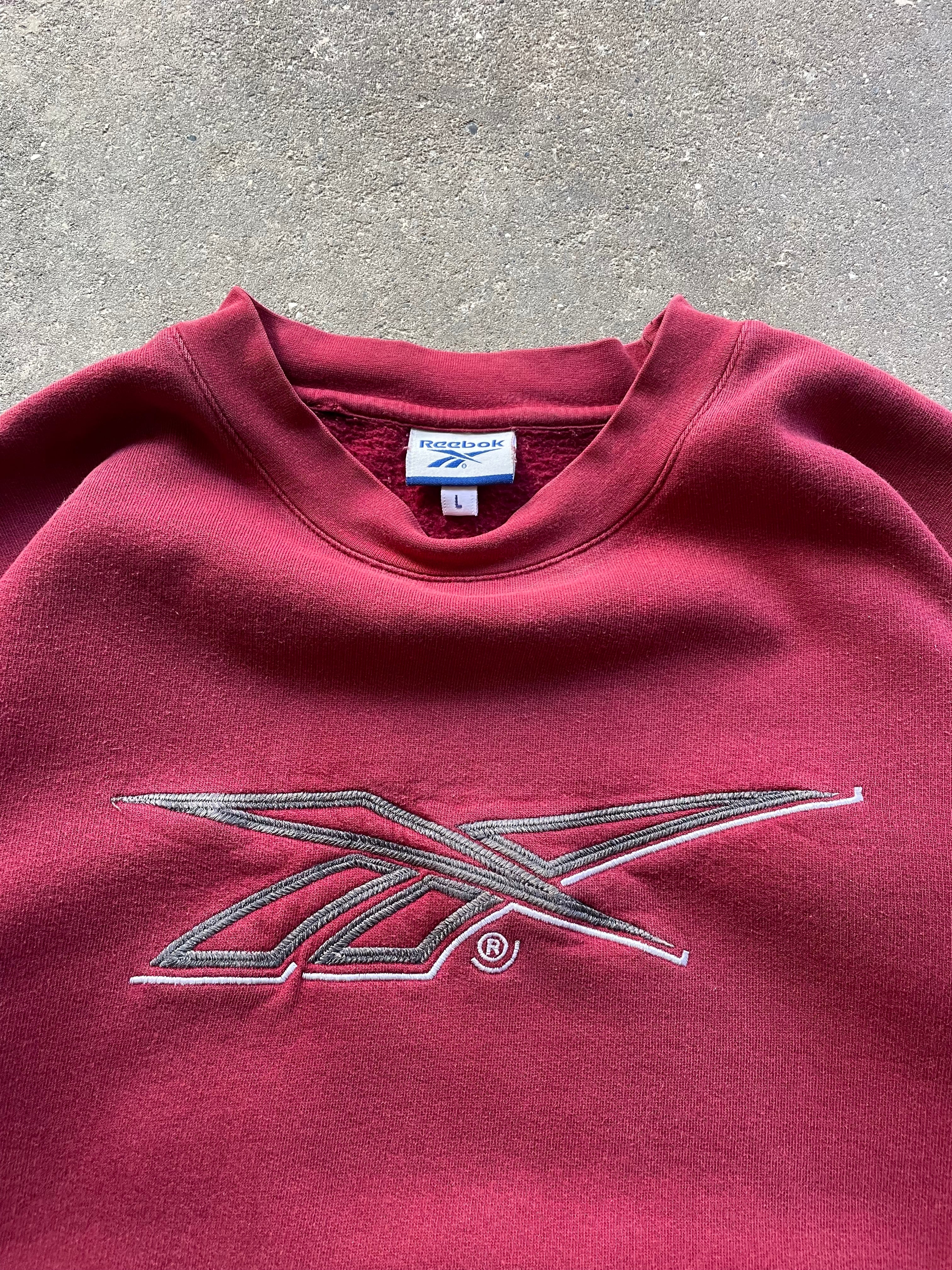 90's Reebok Sweatshirt Burgundy (L)