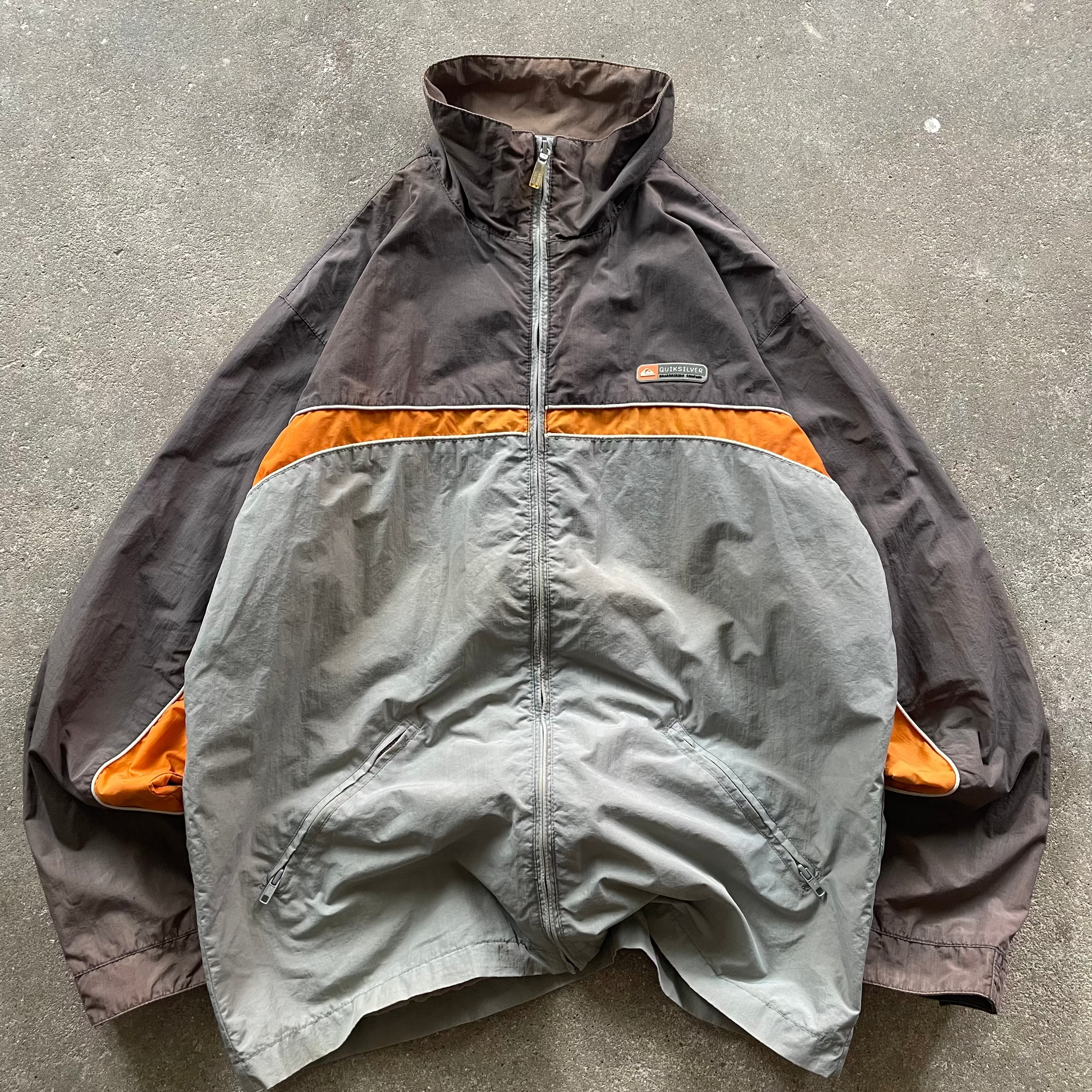 2000's Quiksilver Windbreaker Brown/Grey (L)
