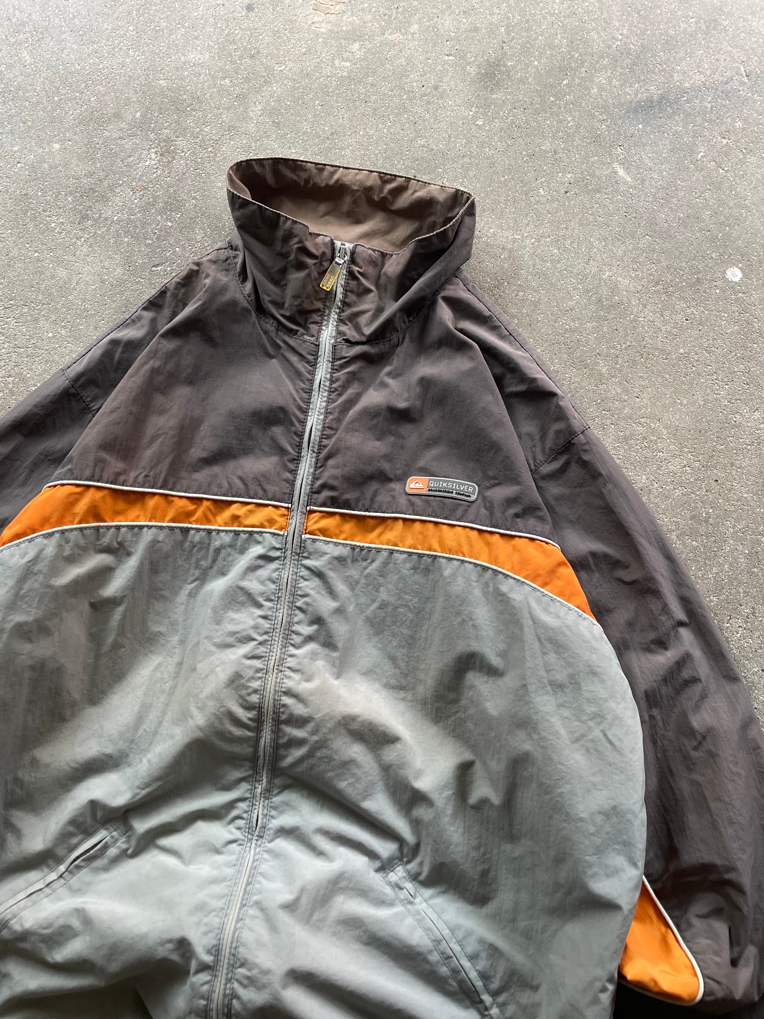 2000's Quiksilver Windbreaker Brown/Grey (L)