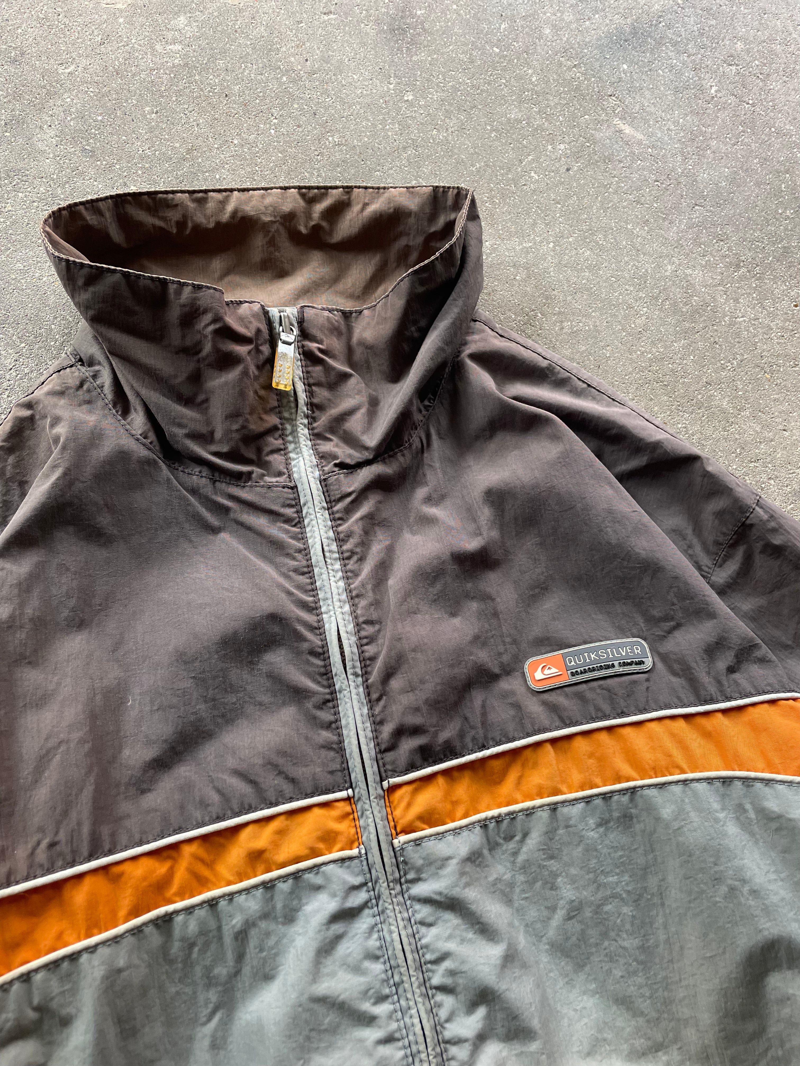 2000's Quiksilver Windbreaker Brown/Grey (L)