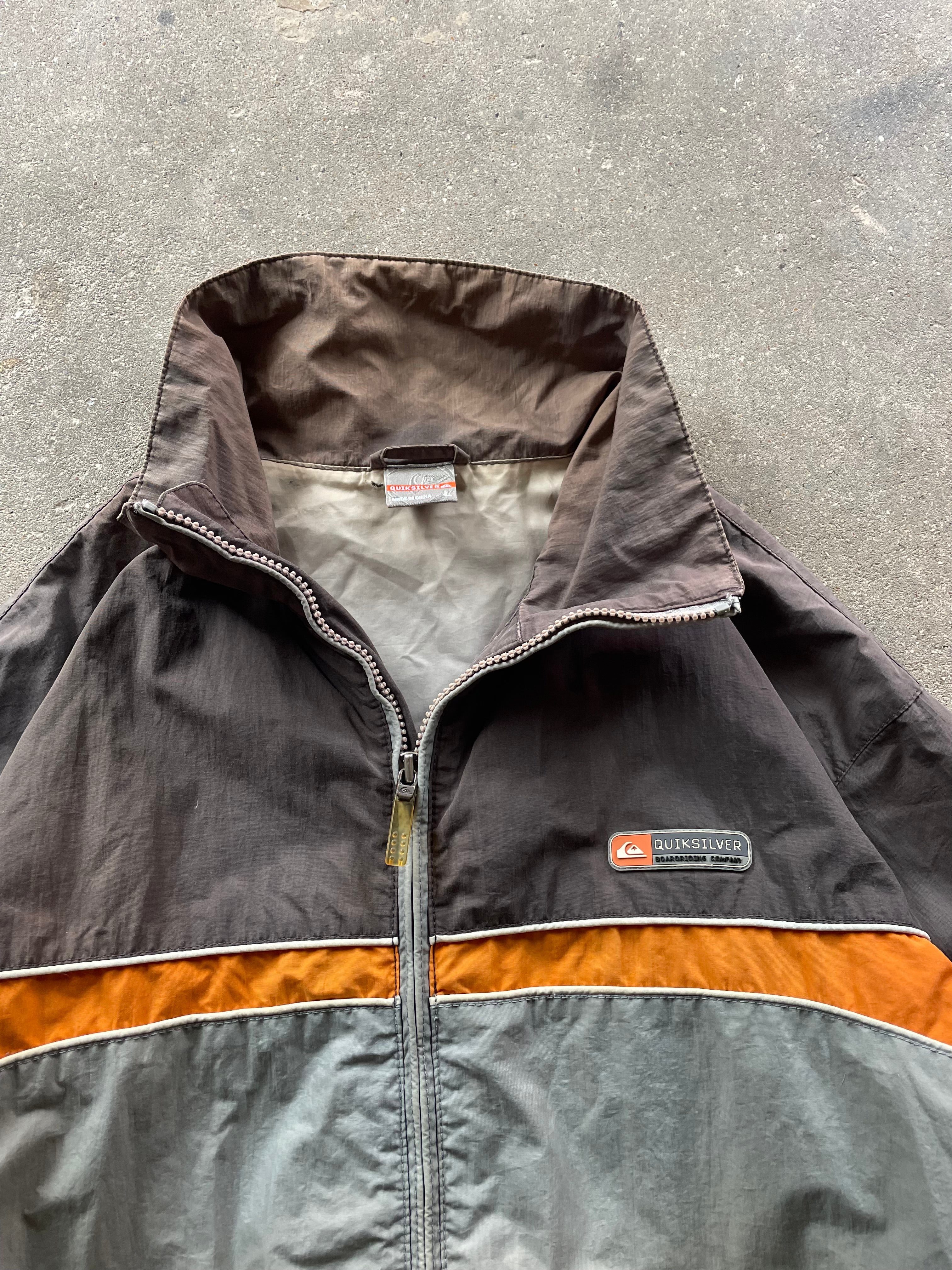 2000's Quiksilver Windbreaker Brown/Grey (L)