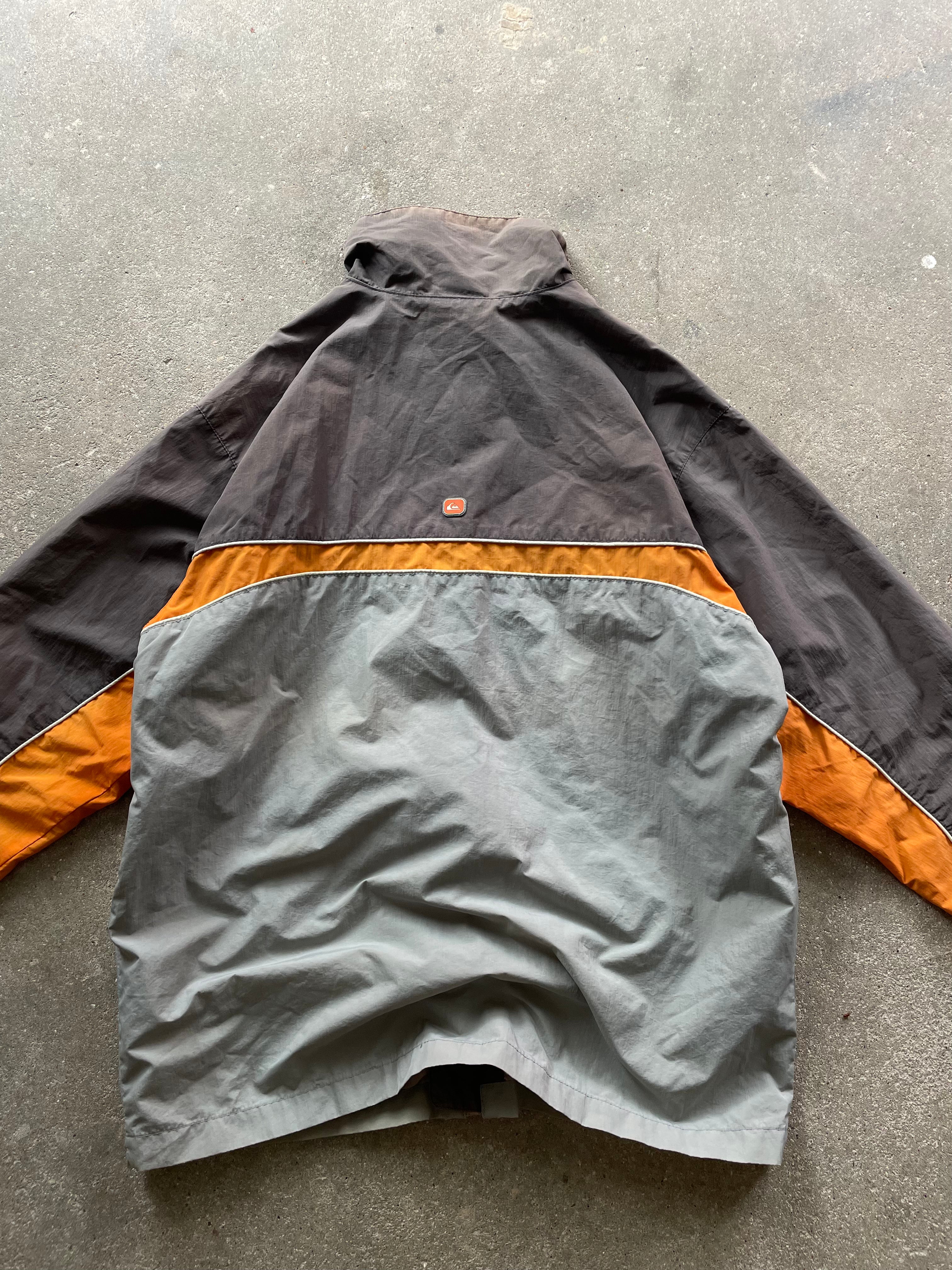 2000's Quiksilver Windbreaker Brown/Grey (L)