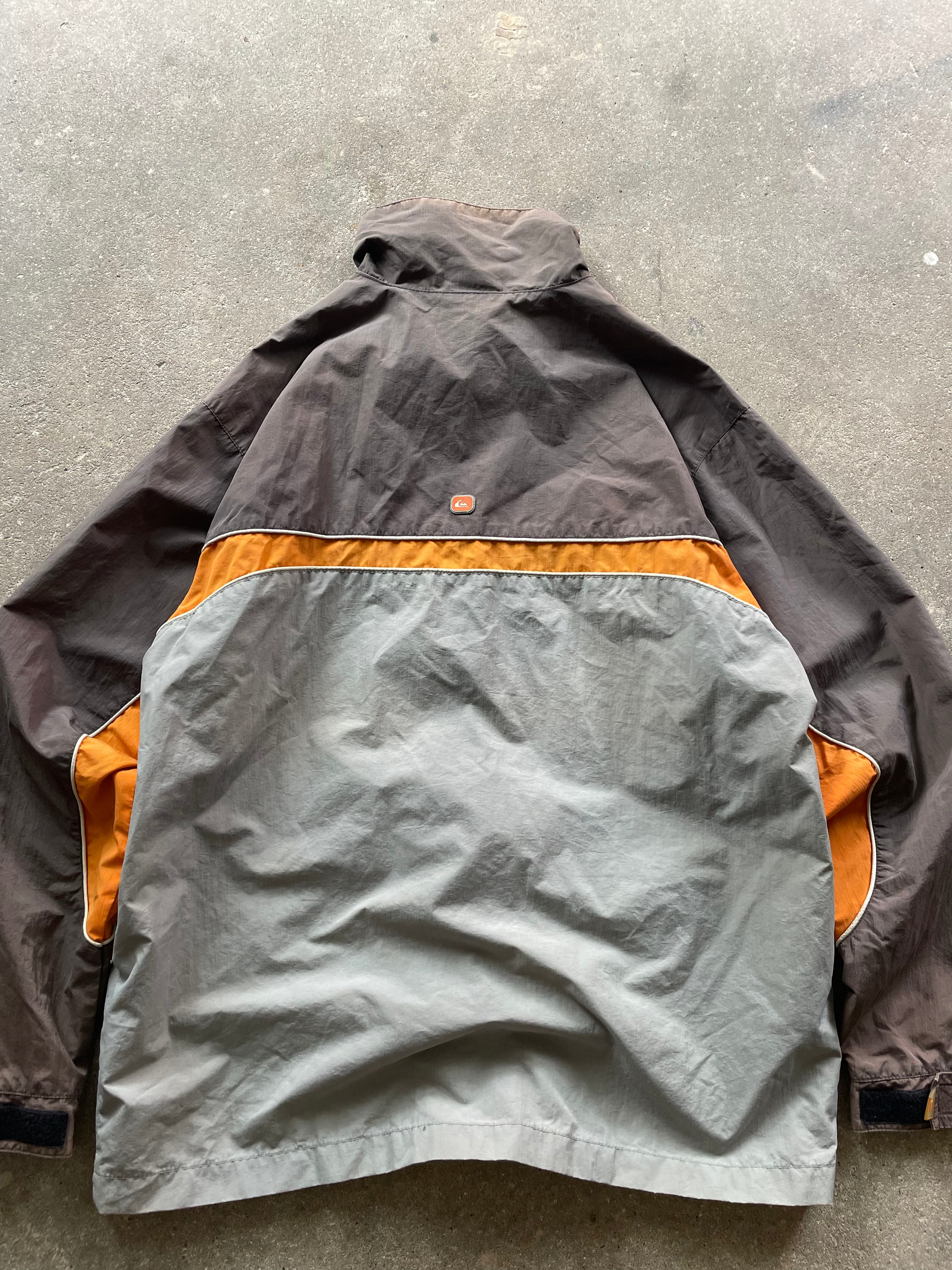 2000's Quiksilver Windbreaker Brown/Grey (L)