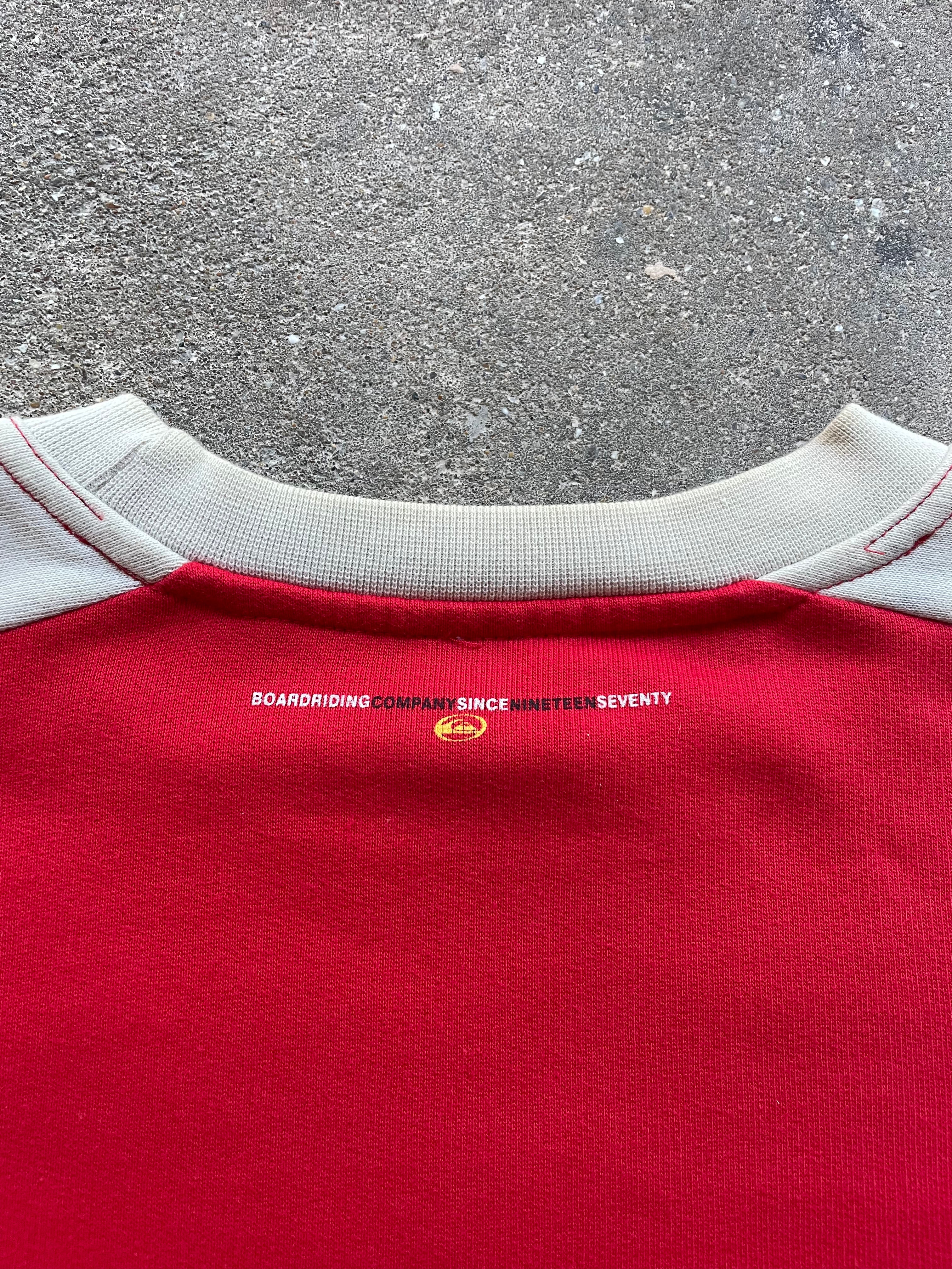 2000's Quiksilver Sweatshirt Red/Beige (L)