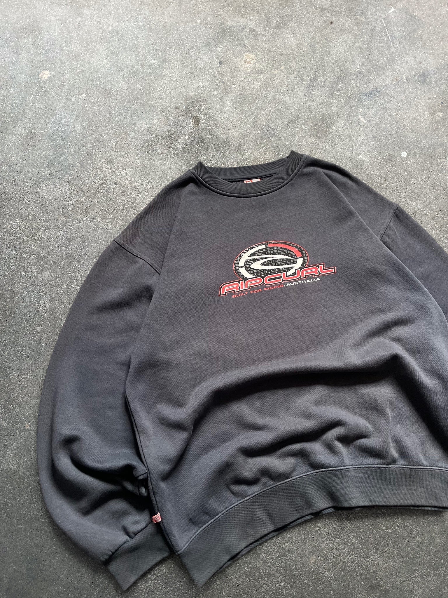 90's Rip Curl Sweatshirt Grey Navy (S)