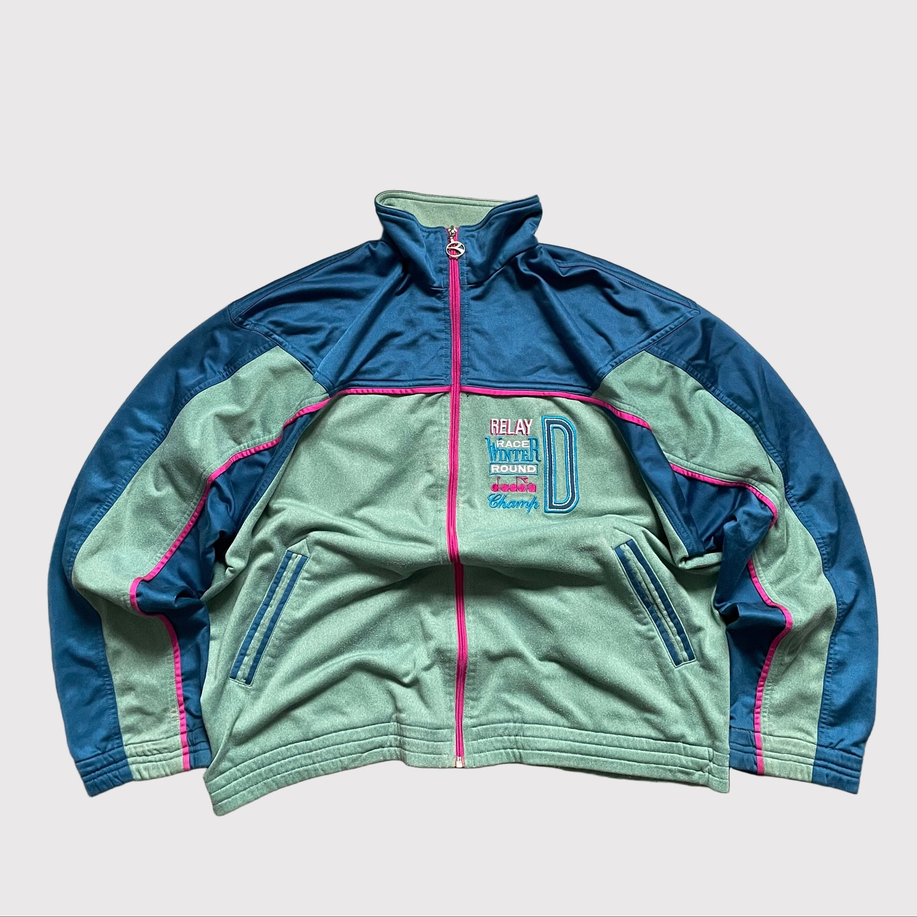 Diadora Full-Zip Sports Jacket Green/Blue (XL)