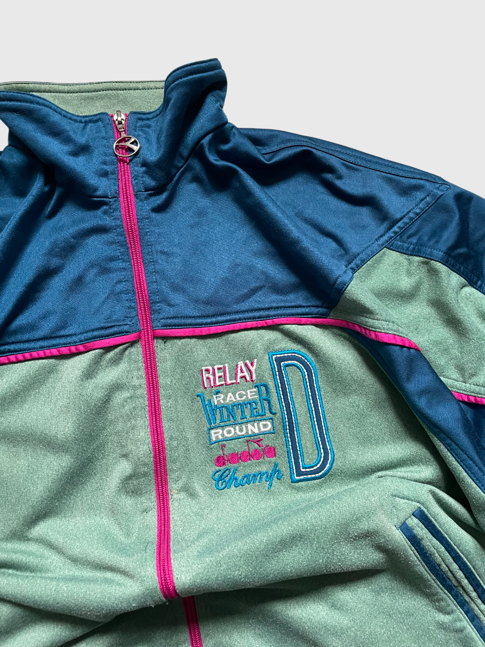 Diadora Full-Zip Sports Jacket Green/Blue (XL)