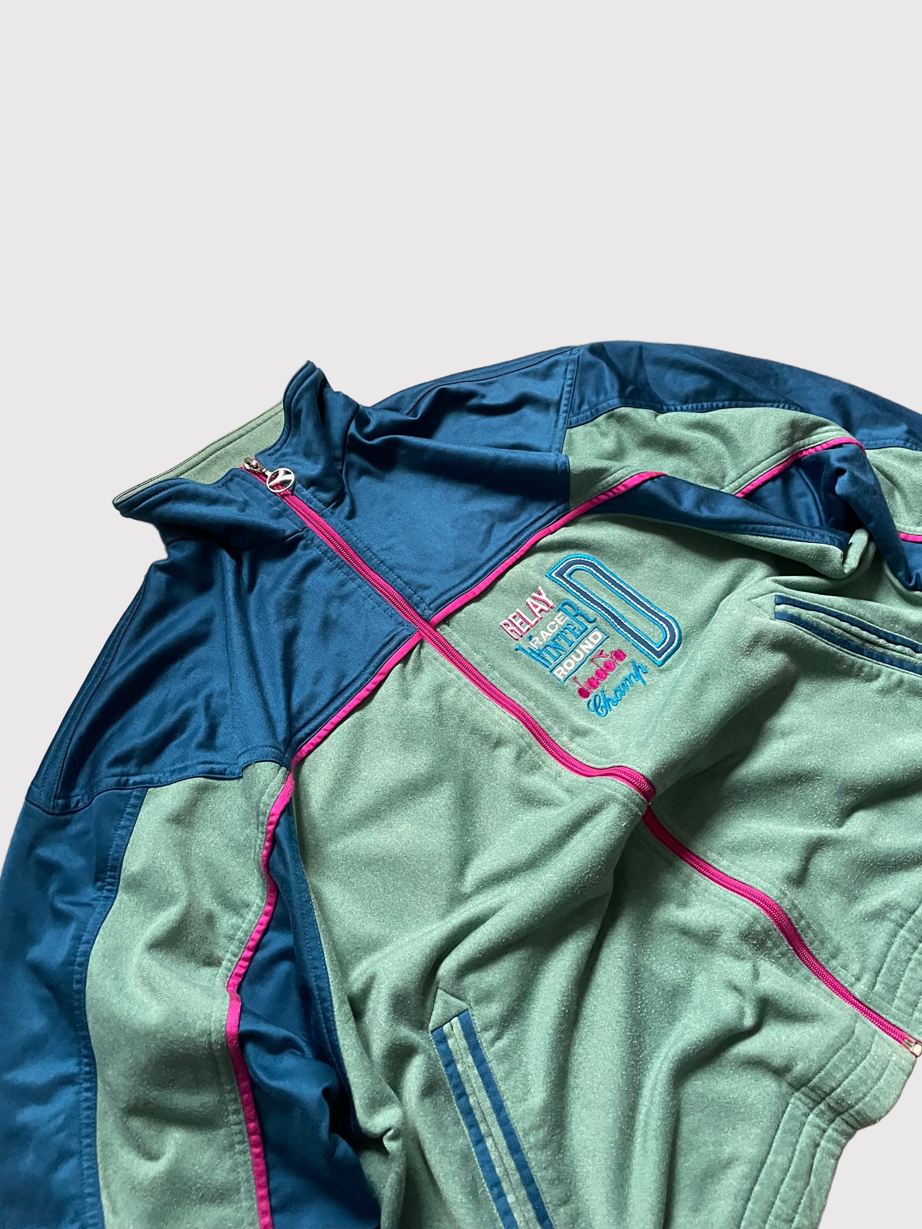 Diadora Full-Zip Sports Jacket Green/Blue (XL)