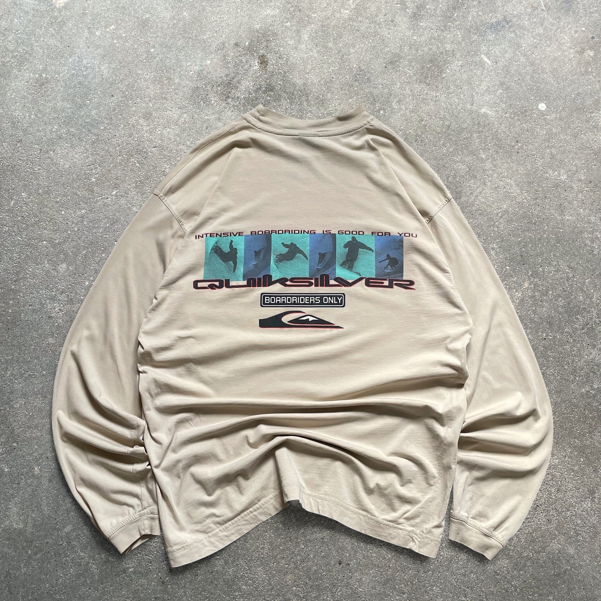 2000's Quiksilver Long-Sleeve Tee Beige (M)