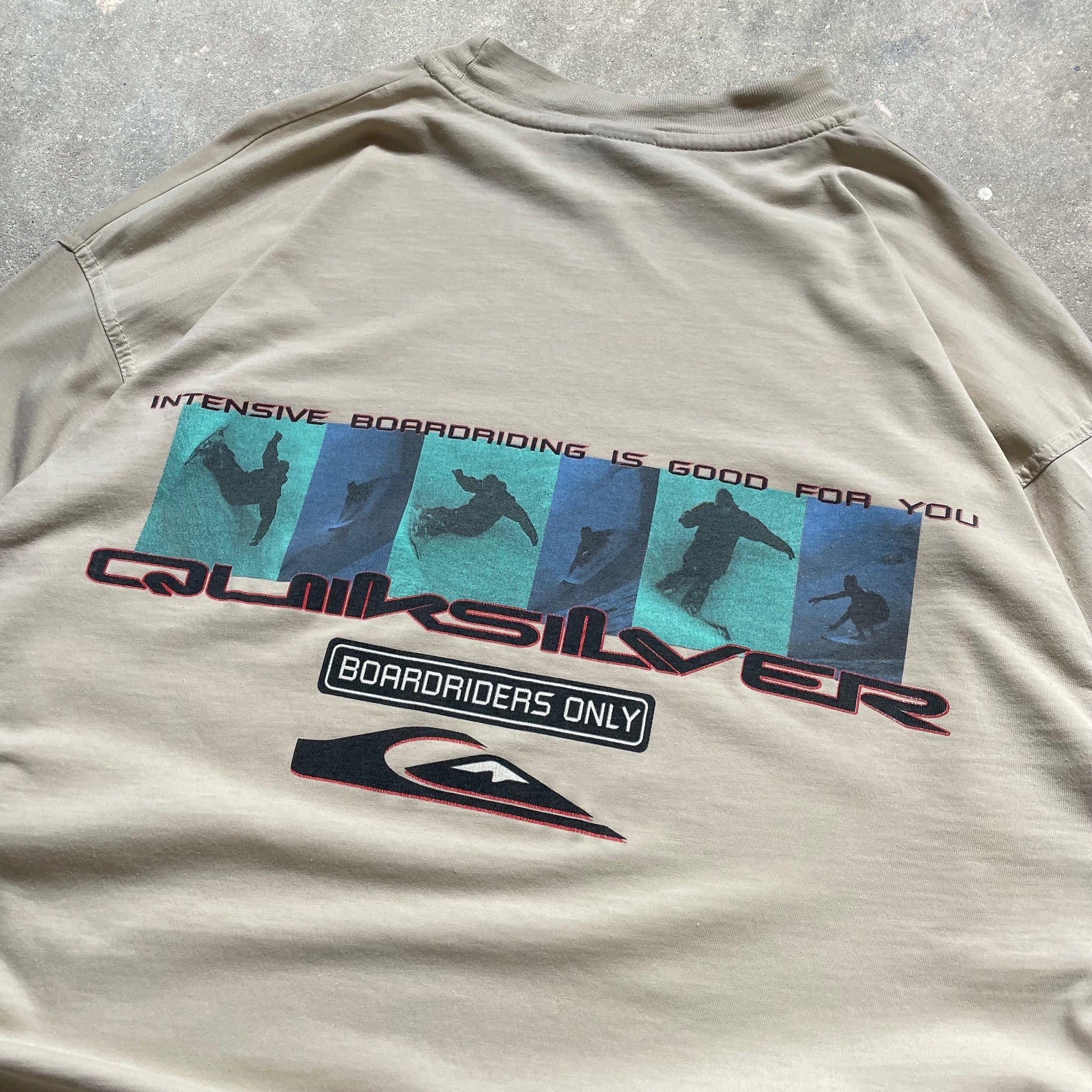 2000's Quiksilver Long-Sleeve Tee Beige (M)