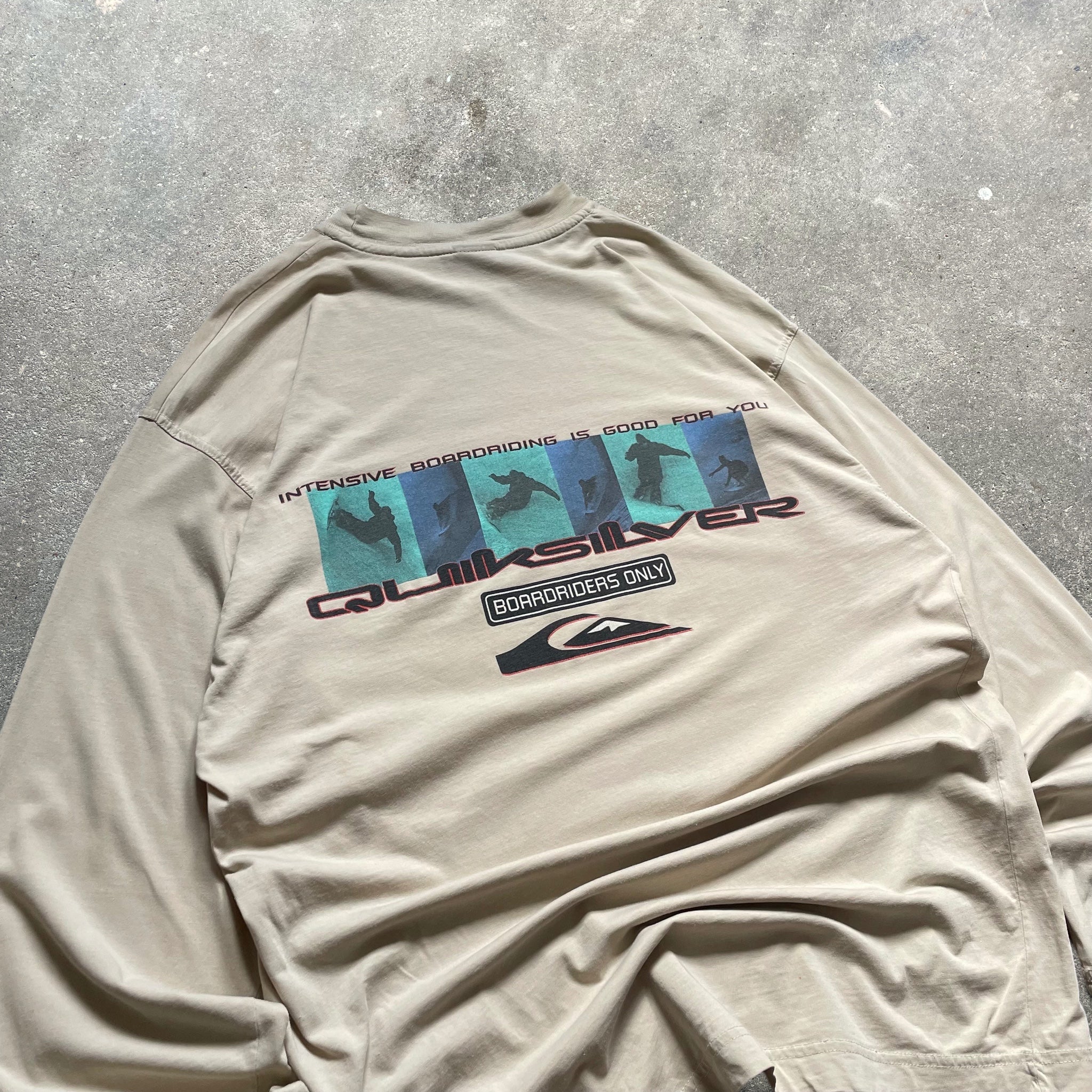 2000's Quiksilver Long-Sleeve Tee Beige (M)