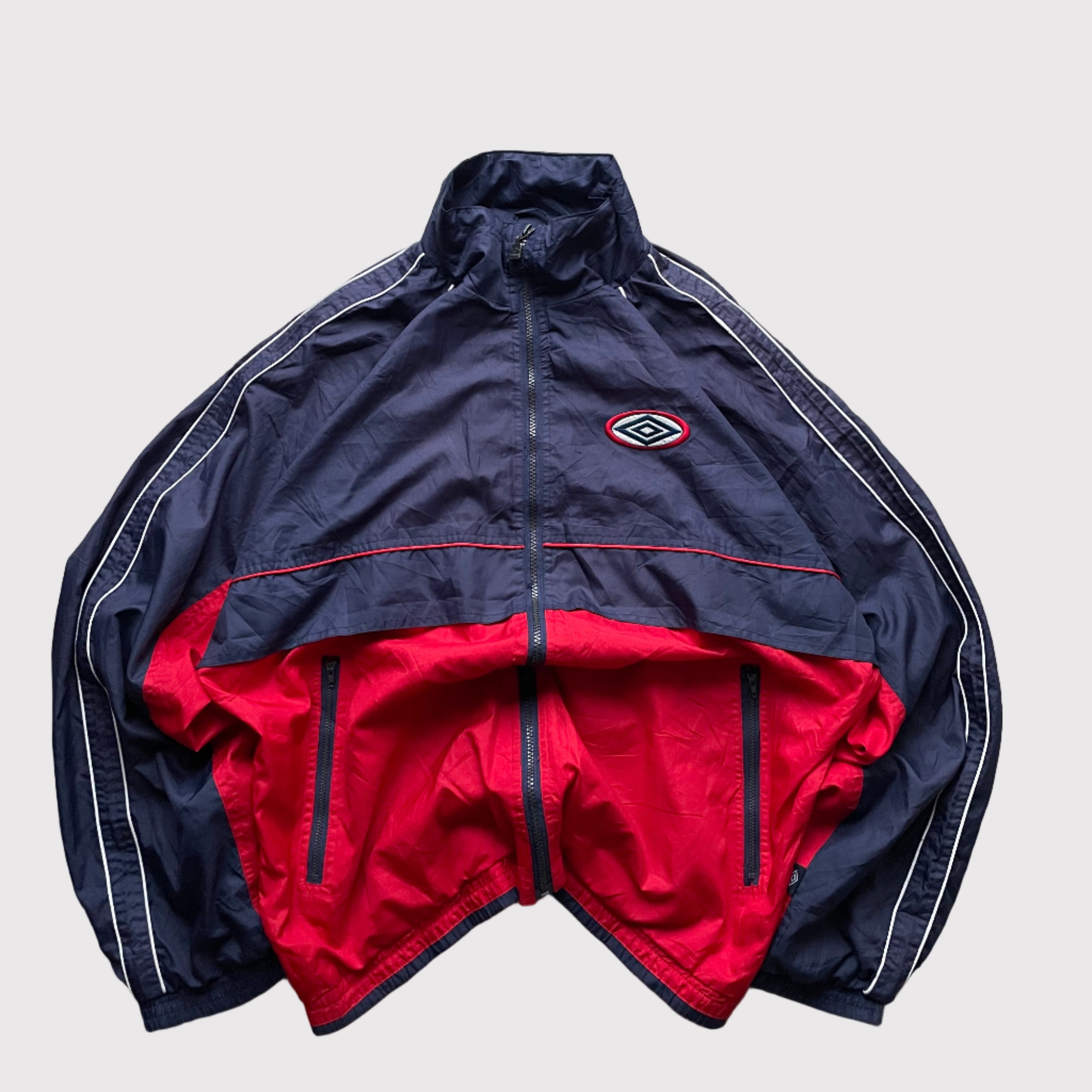 Umbro Full-Zip Windbreaker 90's Navy/Red (L)
