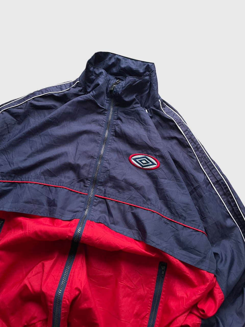 Umbro Full-Zip Windbreaker 90's Navy/Red (L)