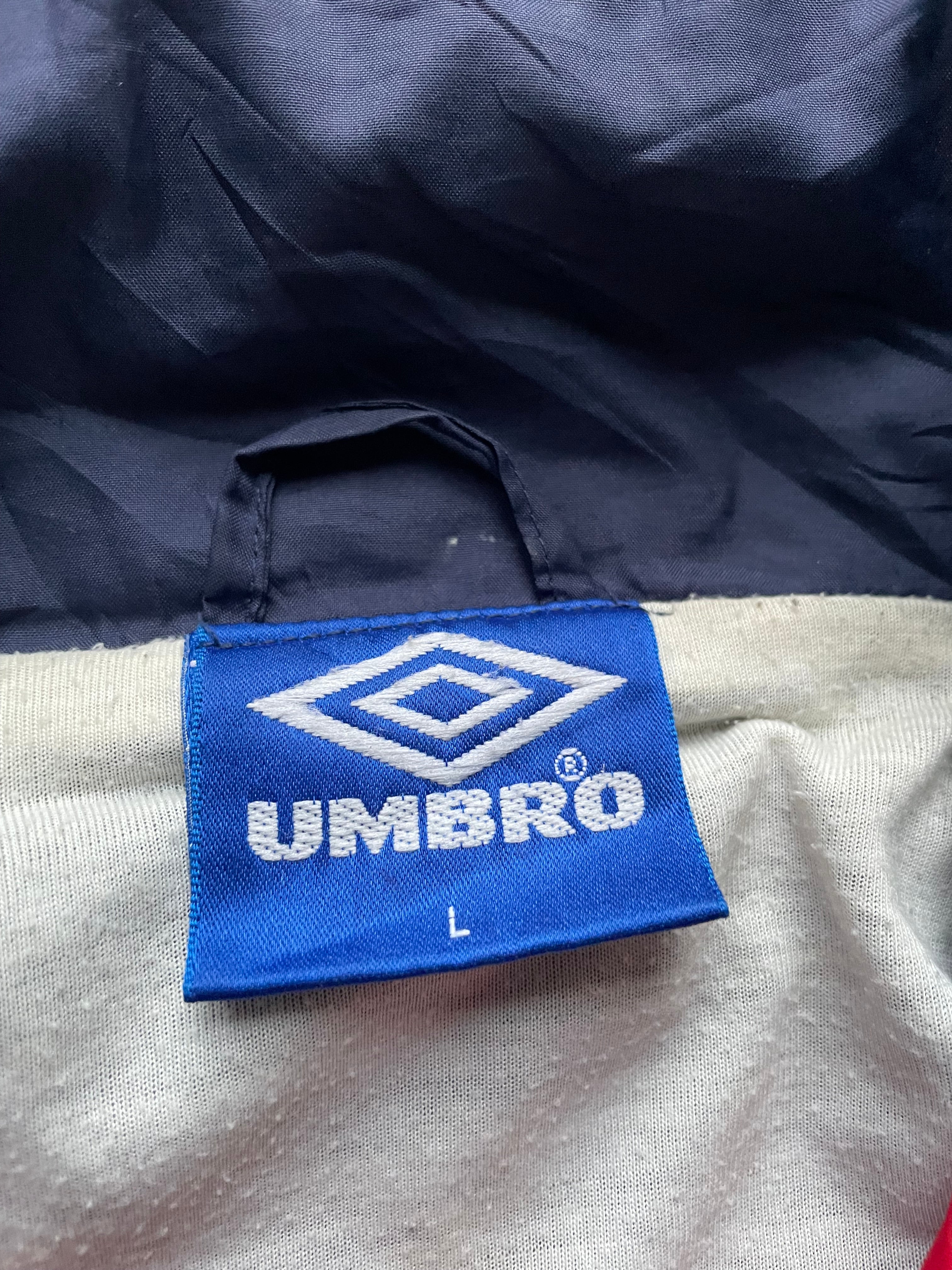 Umbro Full-Zip Windbreaker 90's Navy/Red (L)