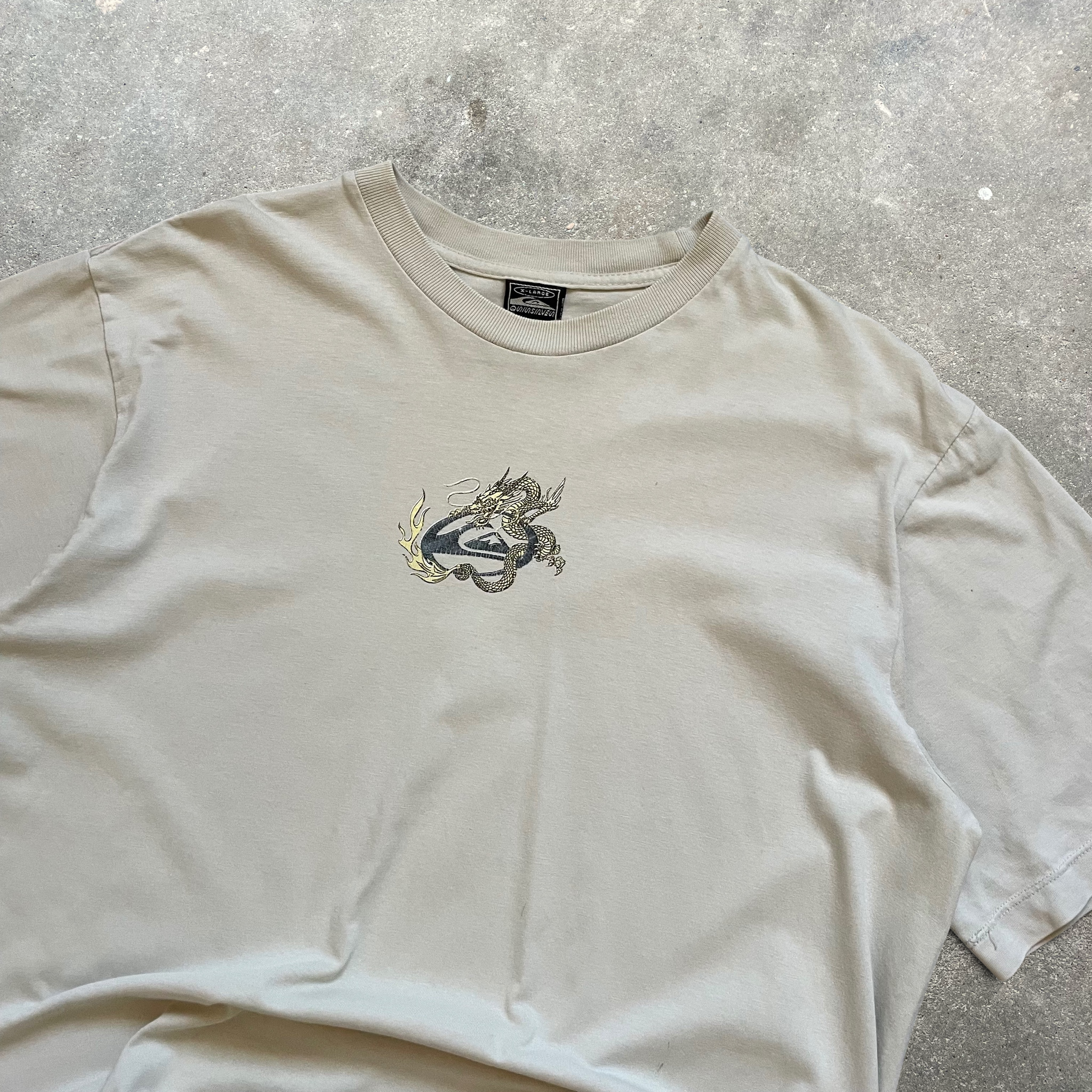 90's Quiksilver Dragon Tee Beige (L)