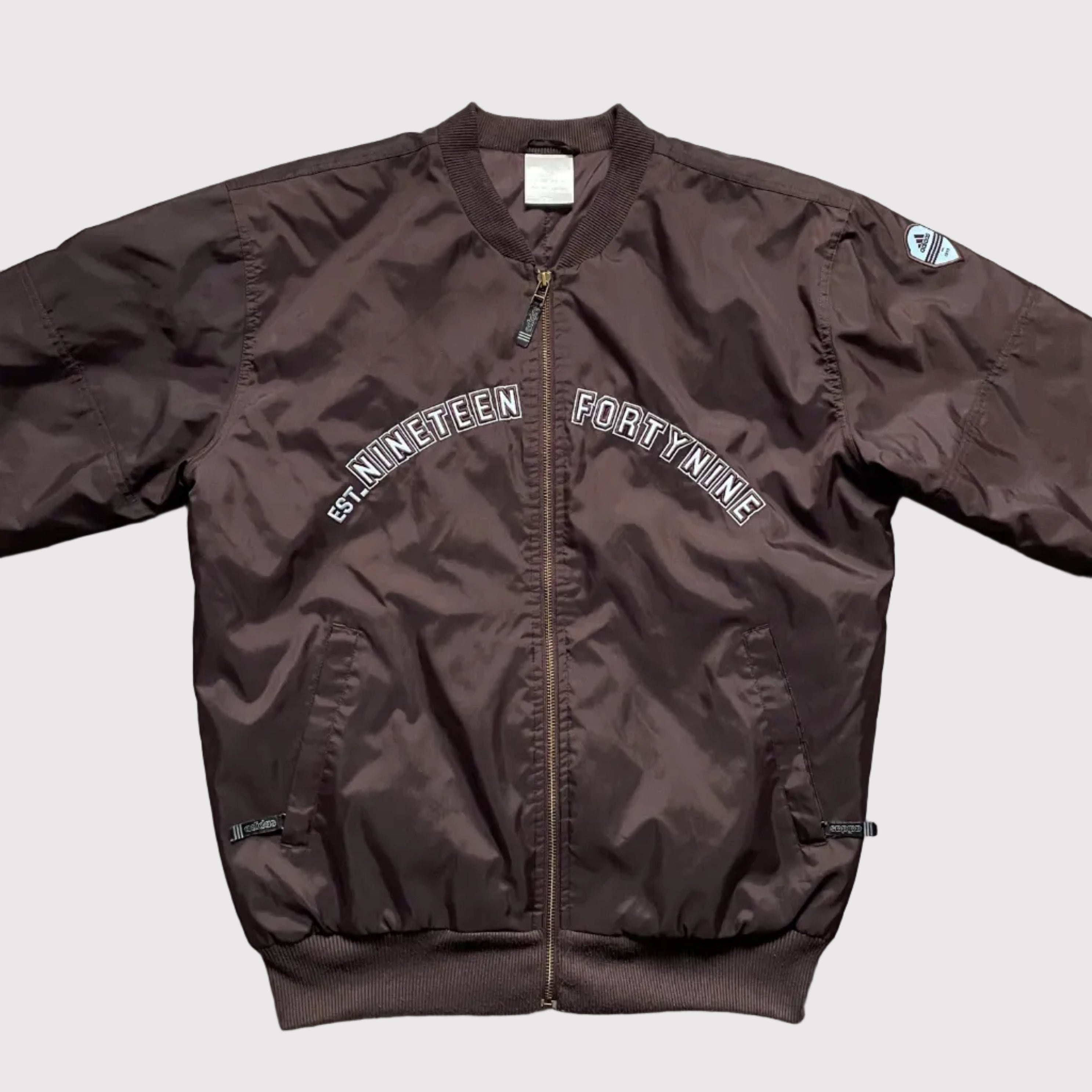 Adidas Spell-Out Bomber Jacket Brown (L)