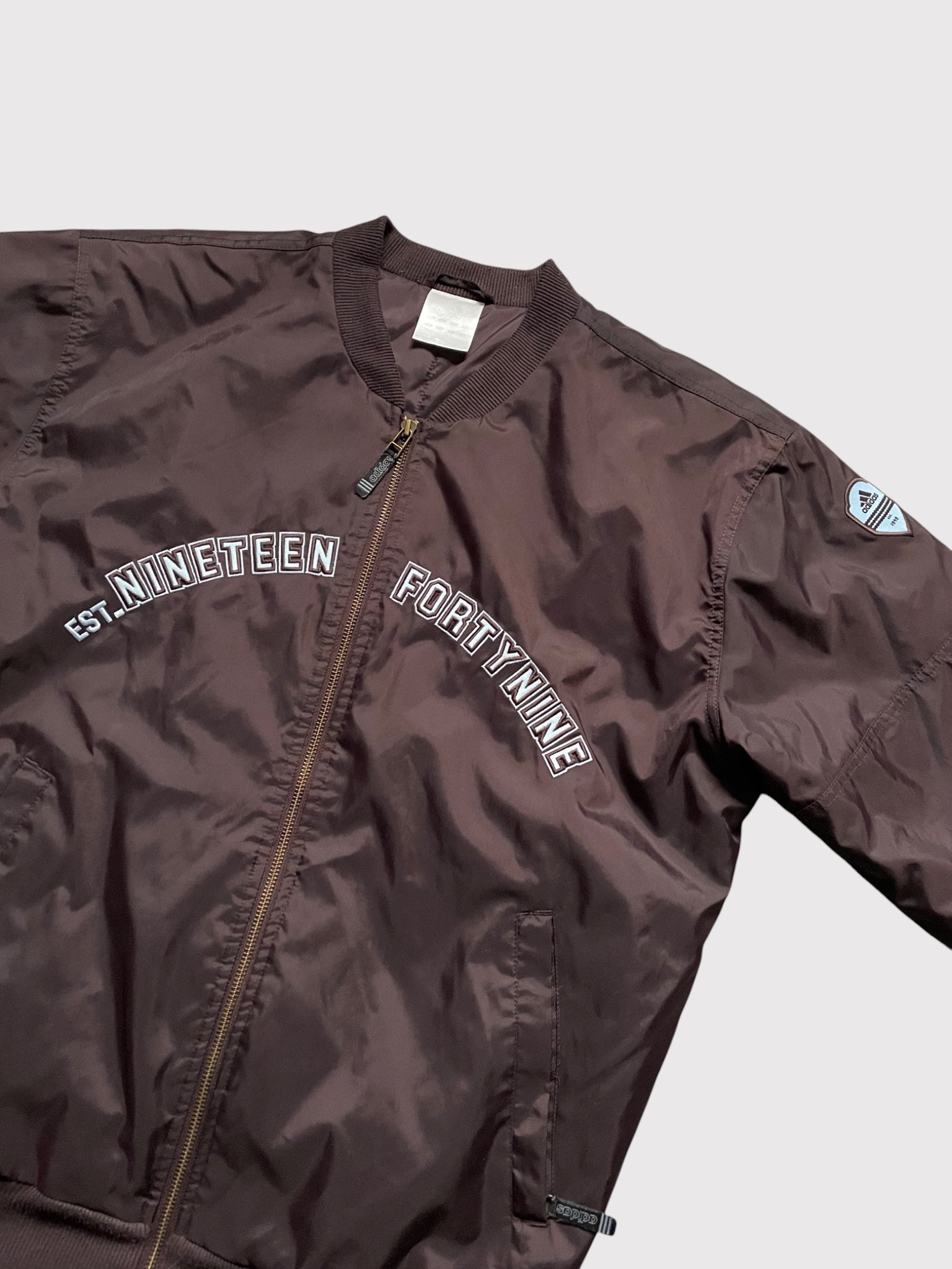 Adidas Spell-Out Bomber Jacket Brown (L)