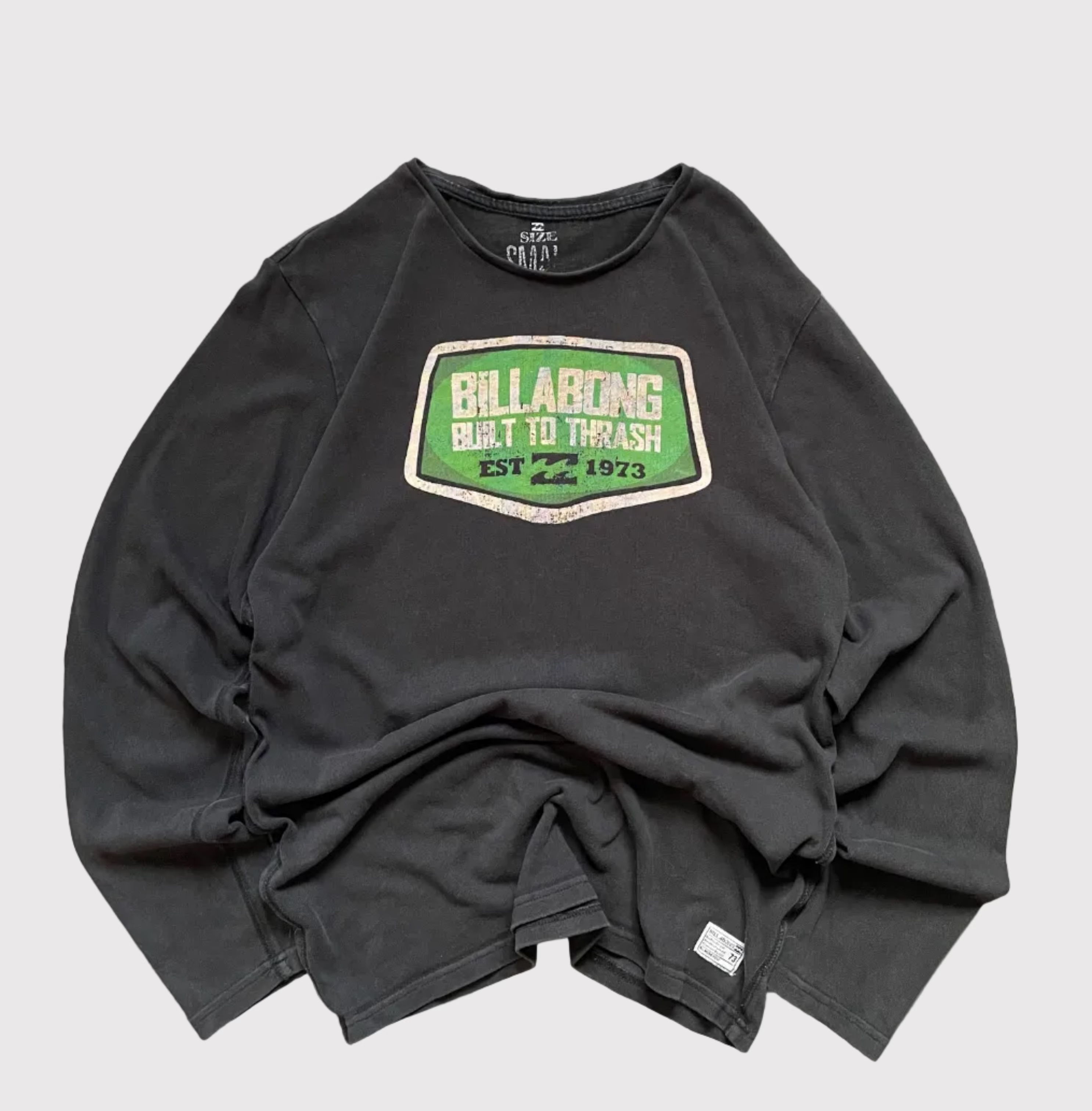 Vintage Billabong Long Sleeve Top in Black with a graphic print 