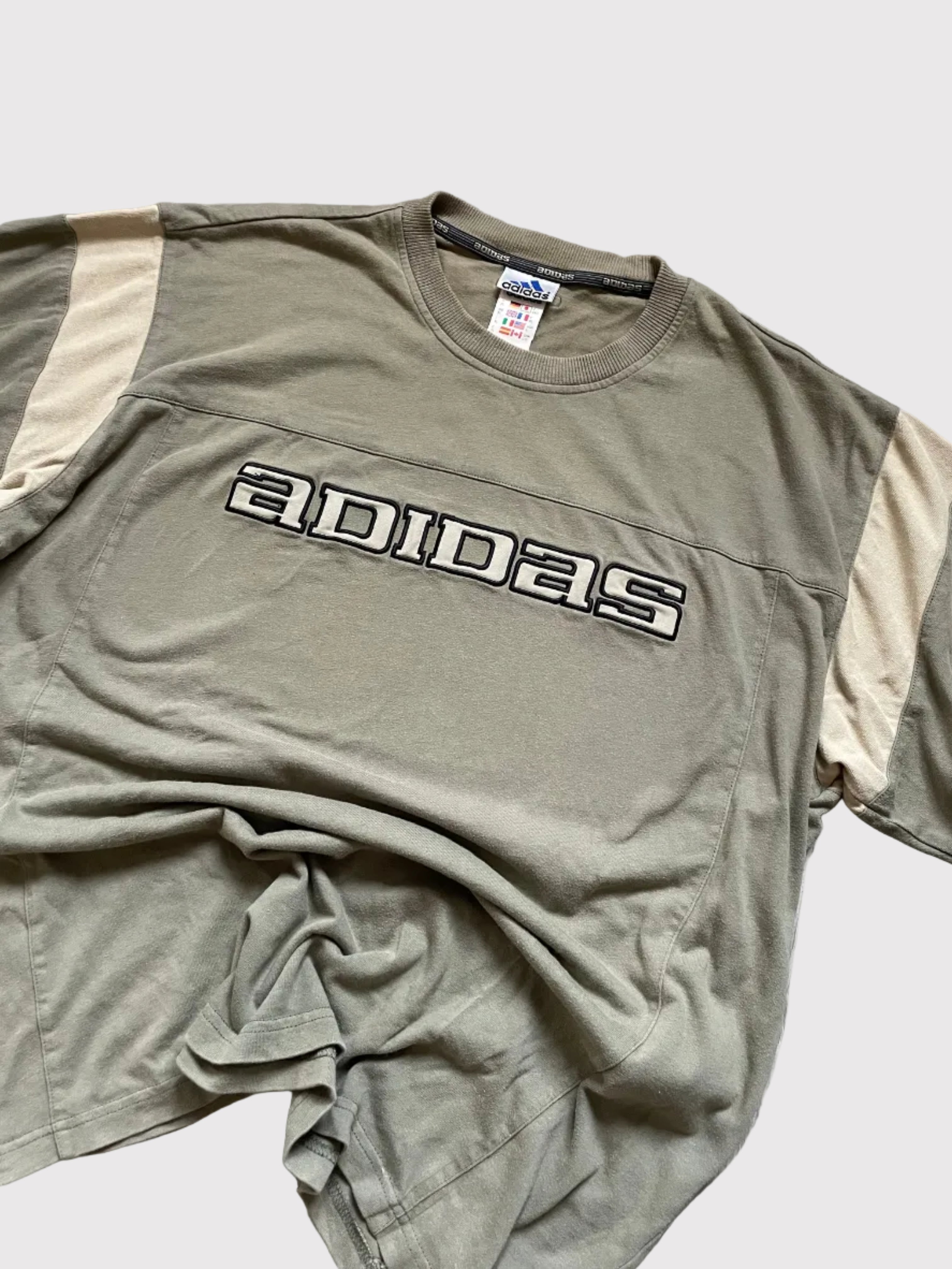 Adidas T-Shirt Khaki Green 2000's (XL)