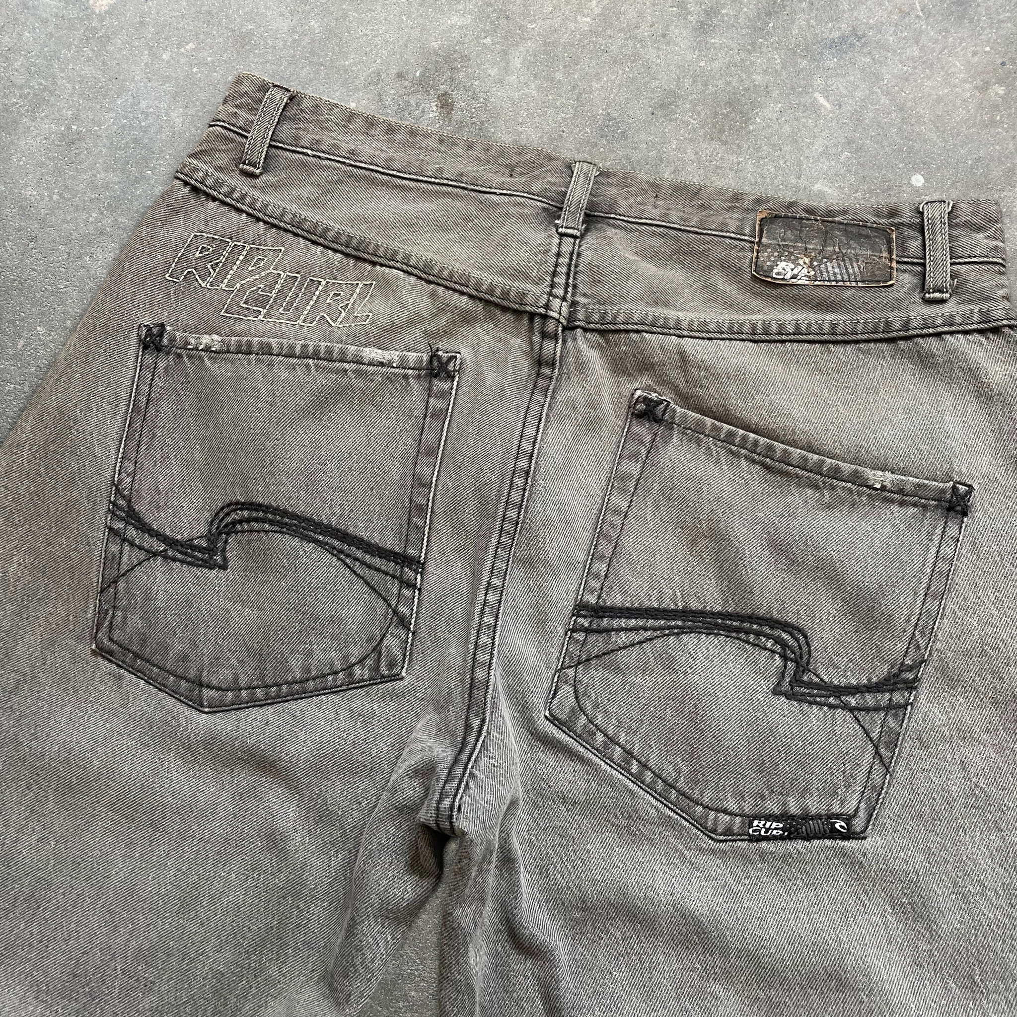 2000's Rip Curl Denim Jorts Grey (36)