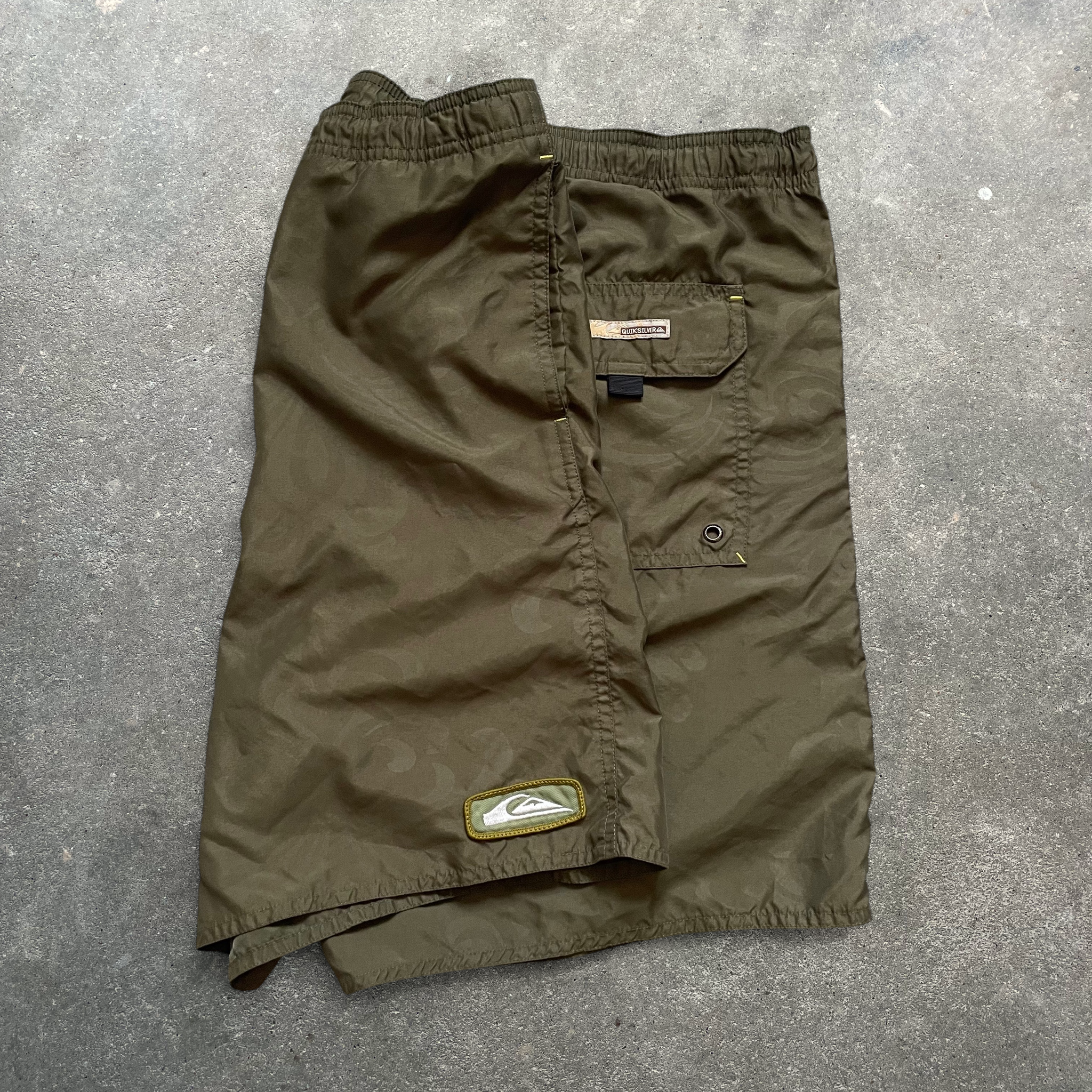 90's Quiksilver Swim Shorts Khaki (34)