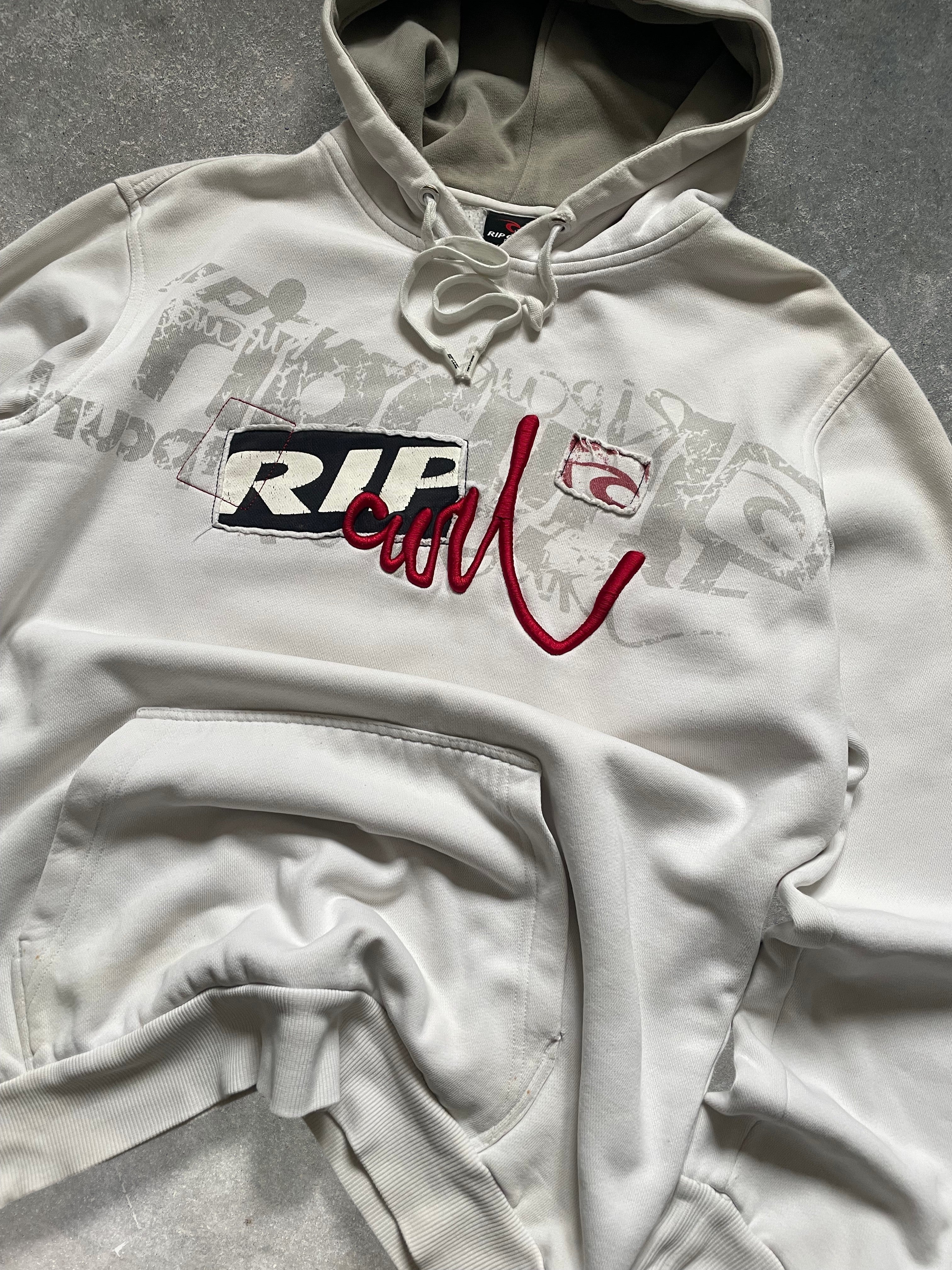 2000's Rip Curl Graphic Hoodie White (L)